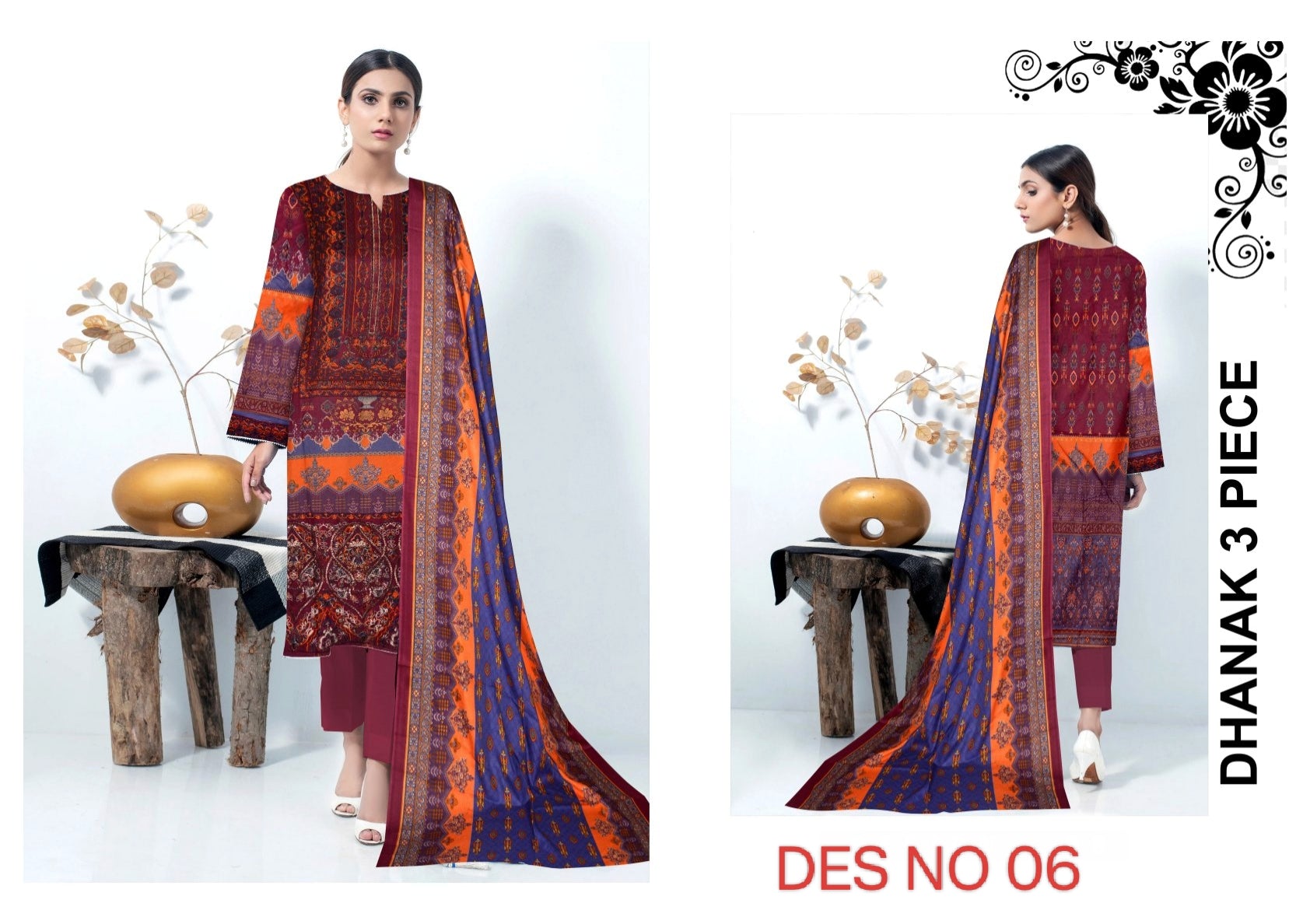 DHANAK EMBROIDERY COLLECTION 3PC