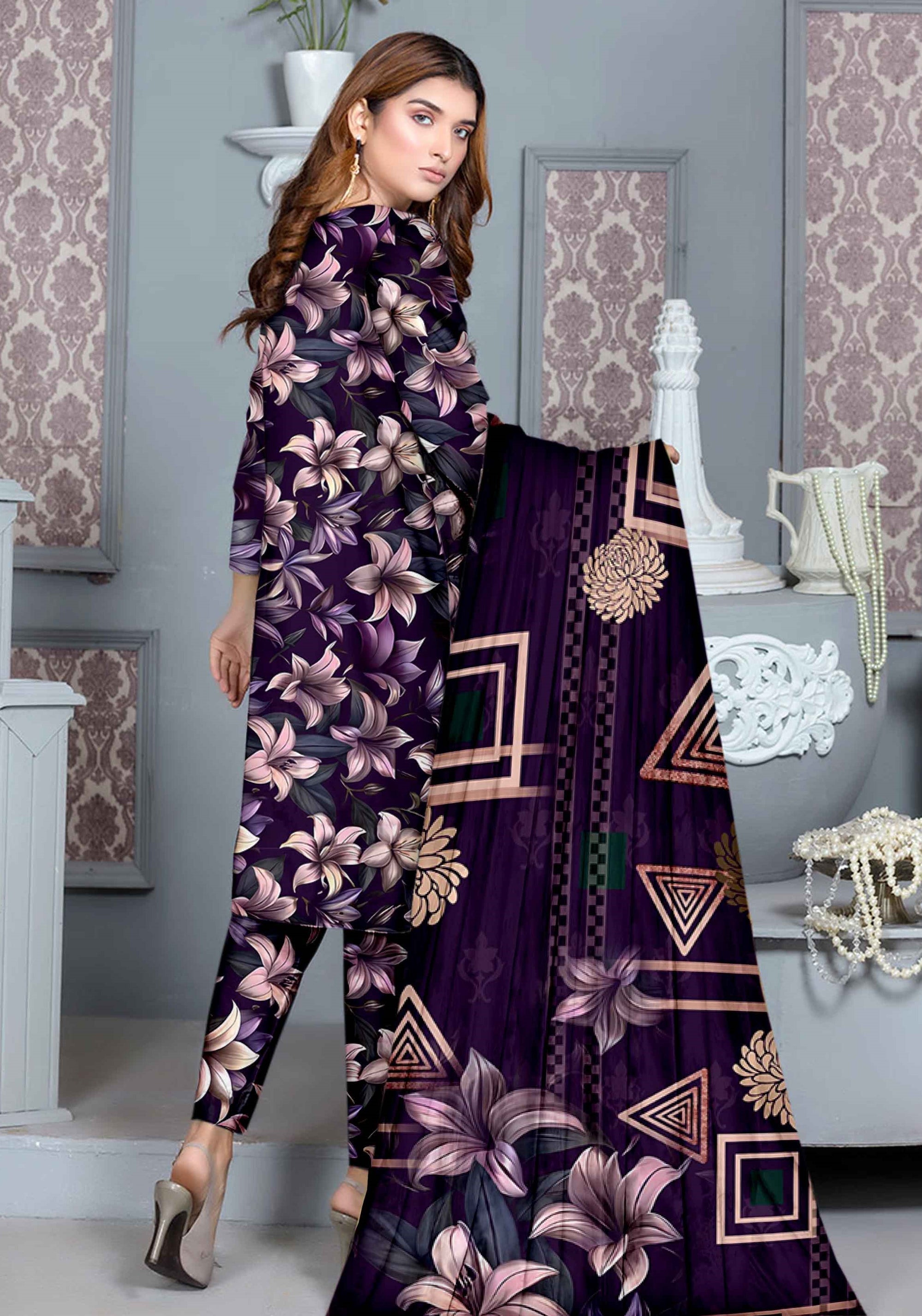 PRINTED LAWN MARIAB COLLECTION 3pc UNSTICHED MB101