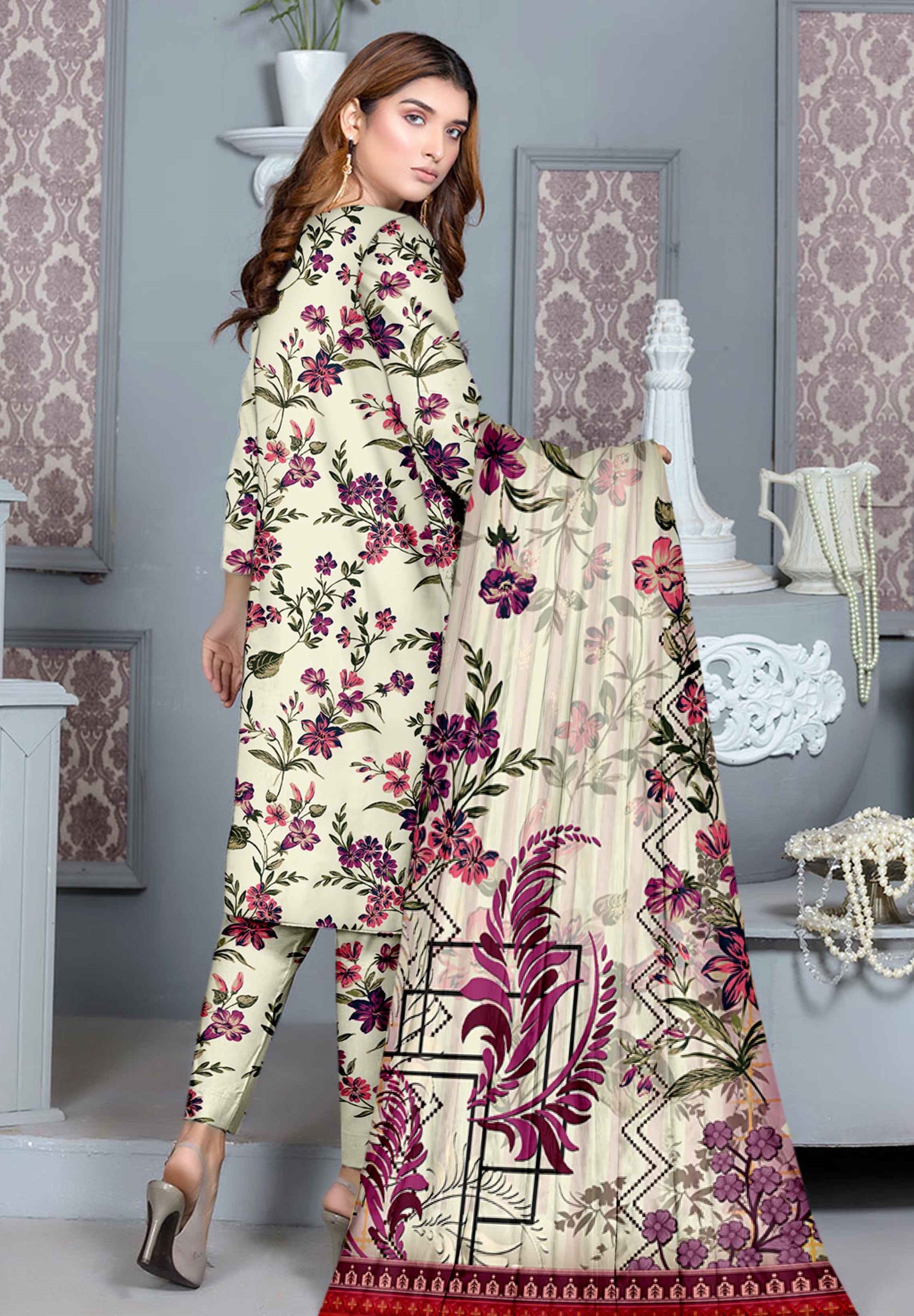 PRINTED LAWN MARIAB COLLECTION 3pc UNSTICHED MB102