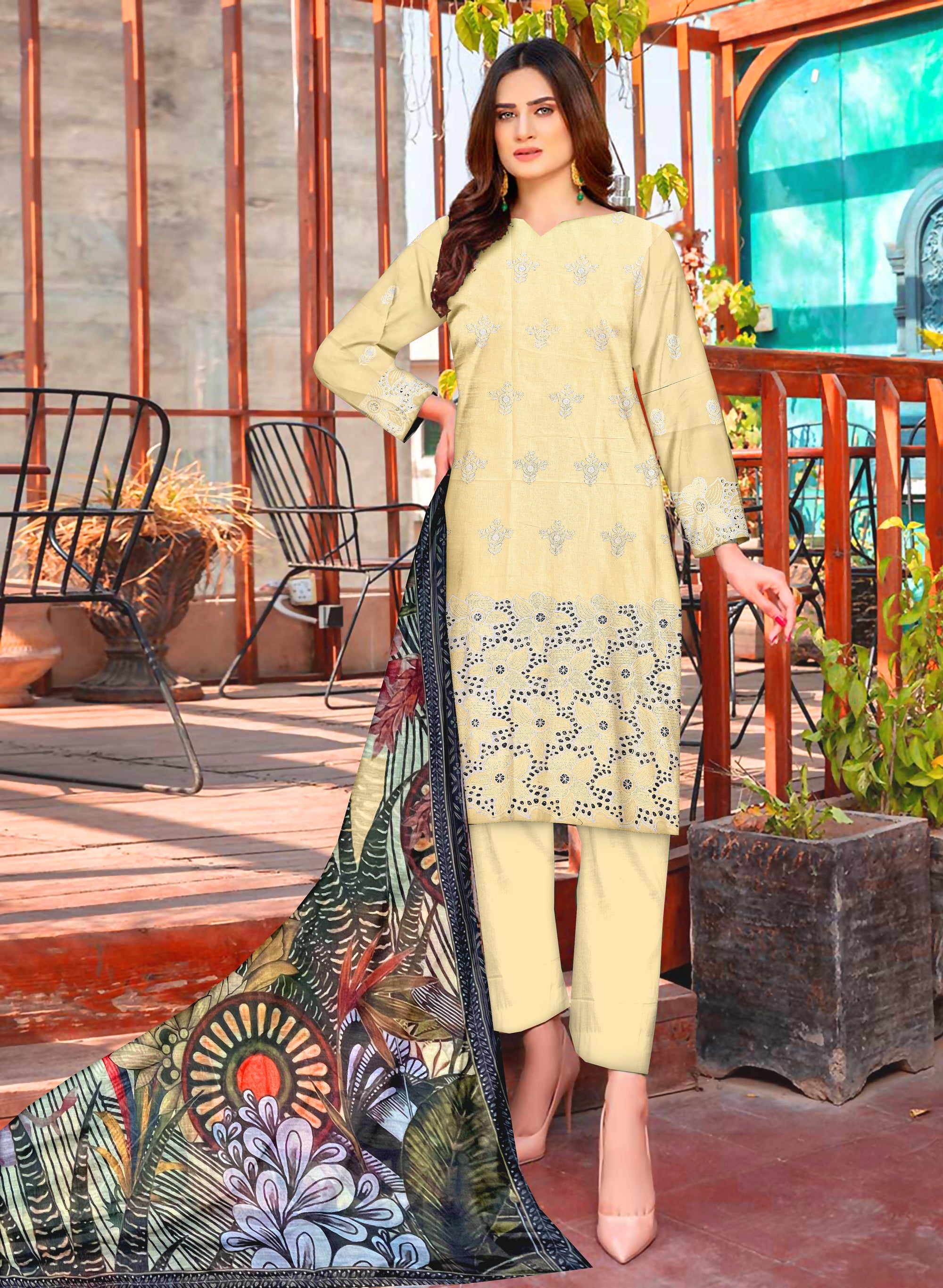 YASHFA NOOR CHIKANKARI COLLECTION 2025 SALE CK03