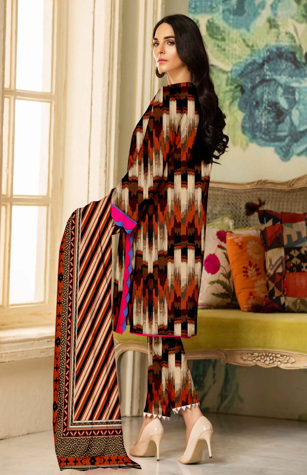 PRINTED LAWN MARIAB COLLECTION 3pc UNSTICHED MB104