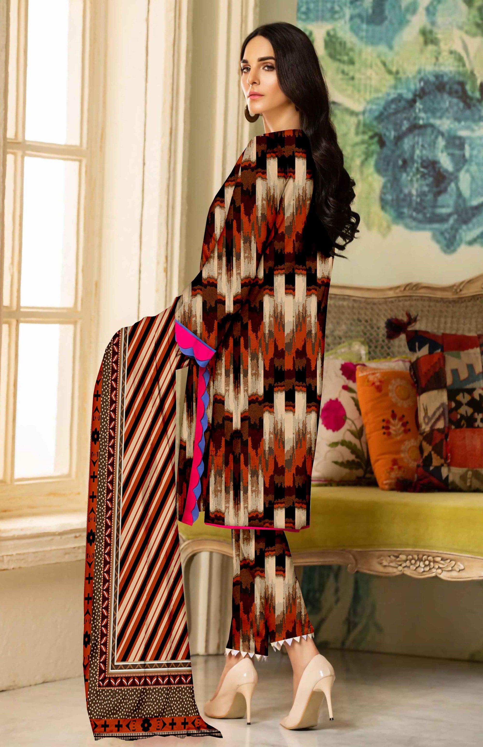 PRINTED LAWN MARIAB COLLECTION 3pc UNSTICHED MB104