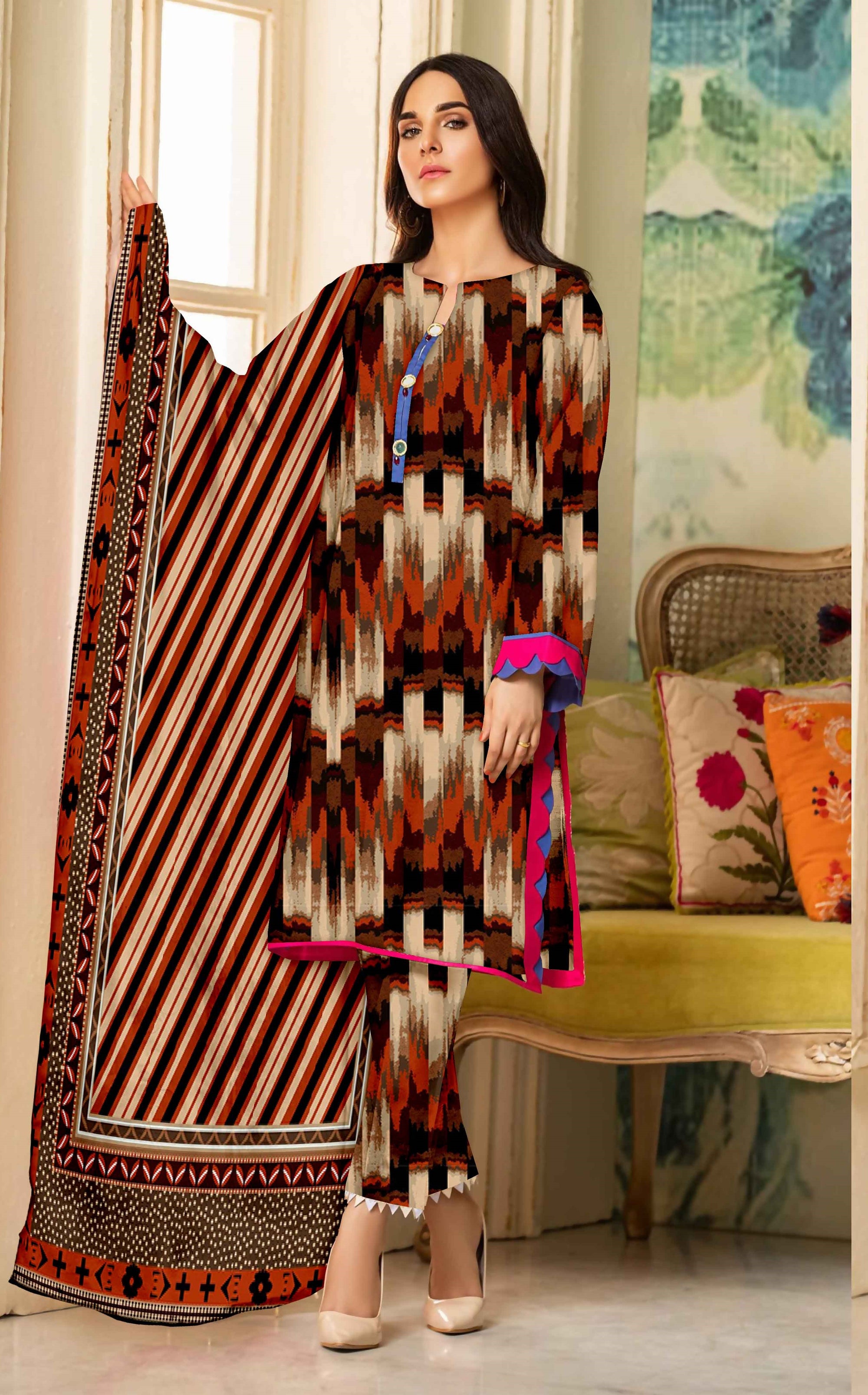 PRINTED LAWN MARIAB COLLECTION 3pc UNSTICHED MB104