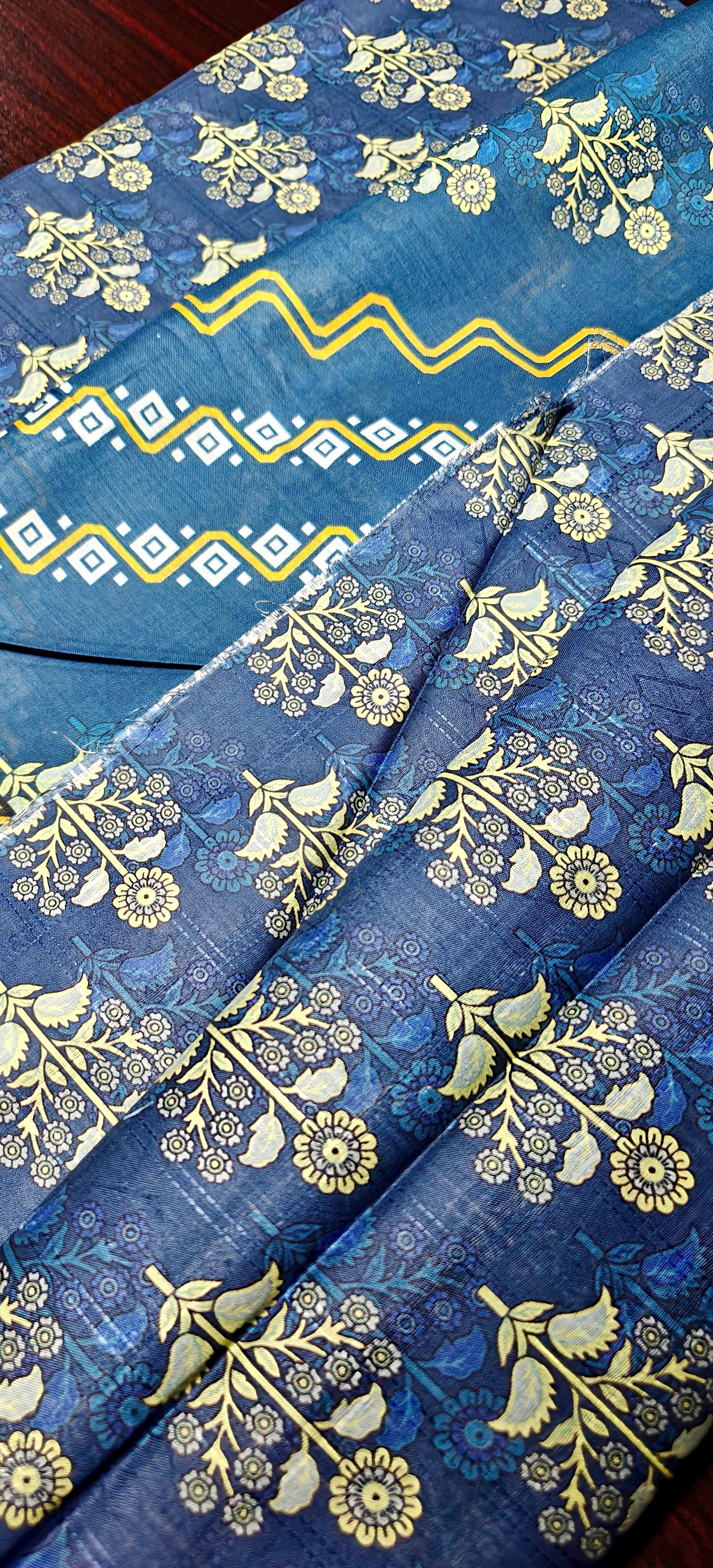 YASHFA NOOR PRINTED LAWN DABI JACQUARD ALLOVER STYLE COLLECTION (3D BANA DORA ) 3PC UNSTICHED YDJ05