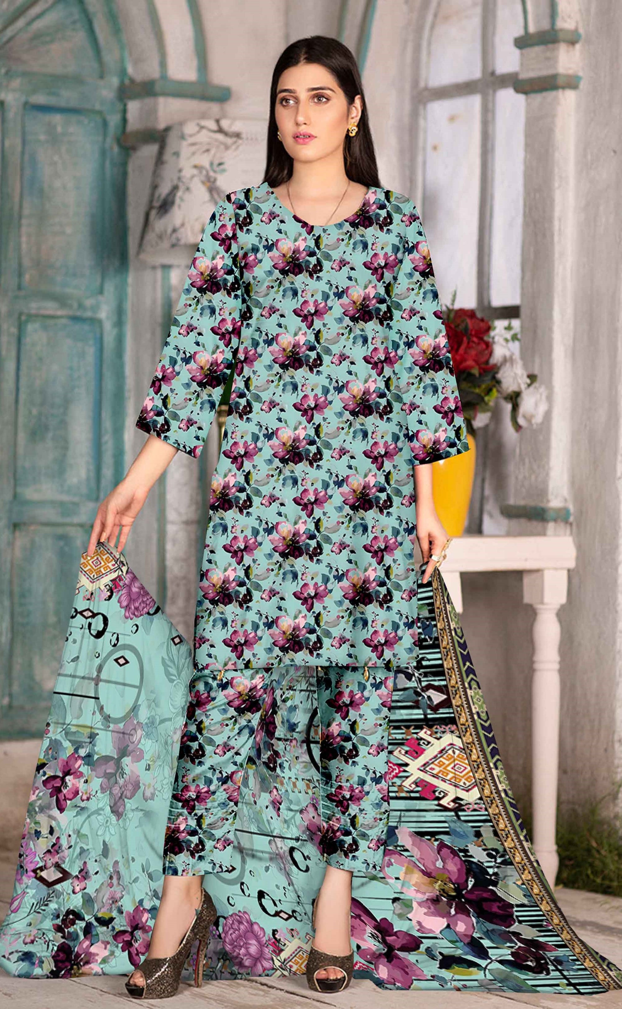PRINTED LAWN MARIAB COLLECTION 3pc UNSTICHED MB105