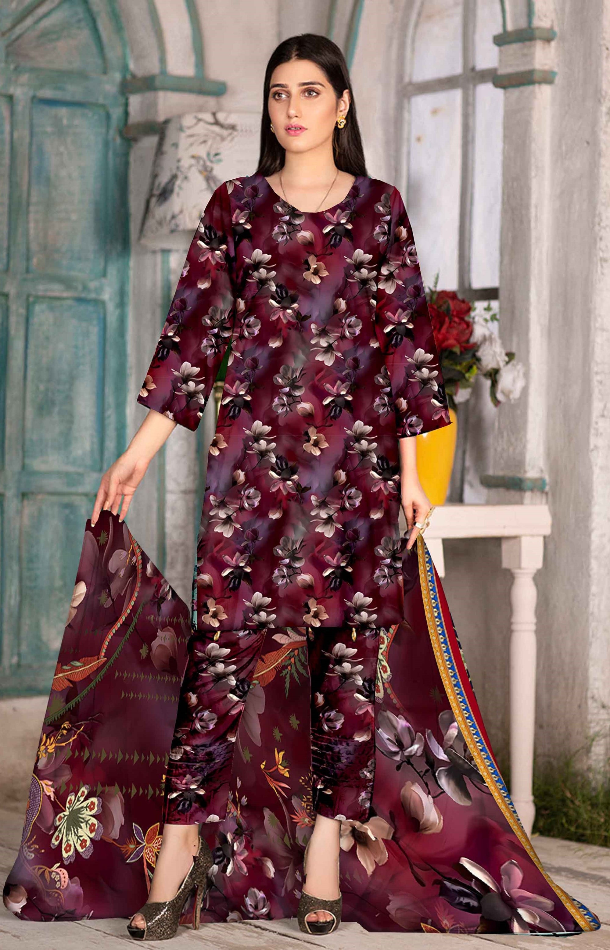 PRINTED LAWN MARIAB COLLECTION 3pc UNSTICHED MB106