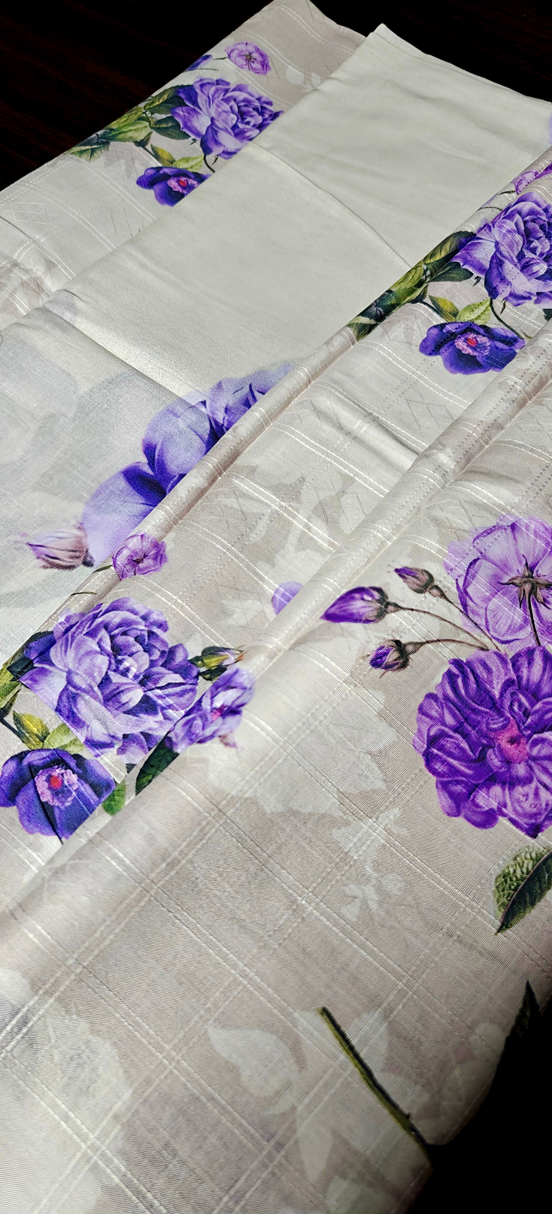 YASHFA NOOR PRINTED LAWN DABI JACQUARD ALLOVER STYLE COLLECTION (3D BANA DORA ) 3PC UNSTICHED YDJ07