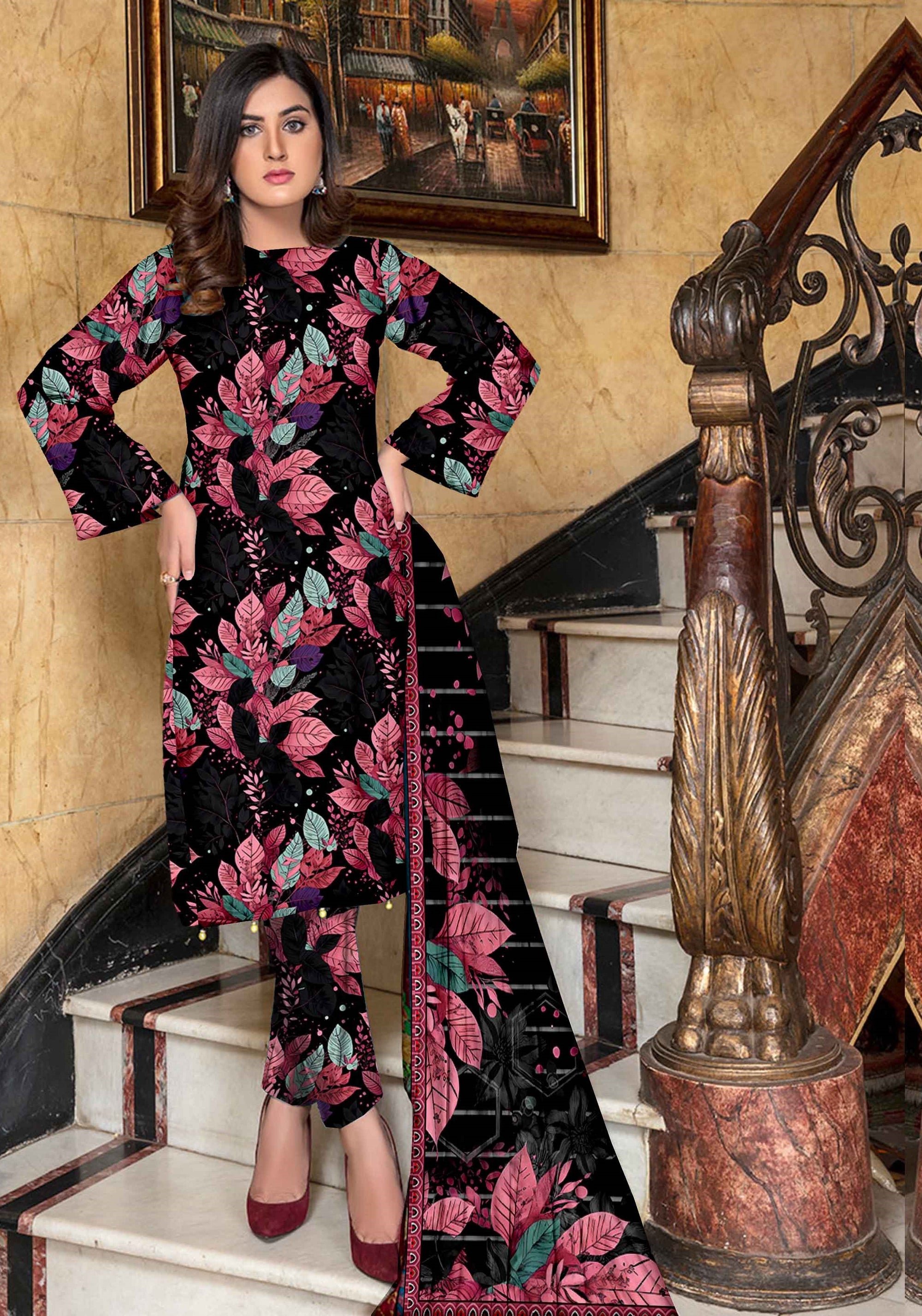 PRINTED LAWN MARIAB COLLECTION 3pc UNSTICHED MB107