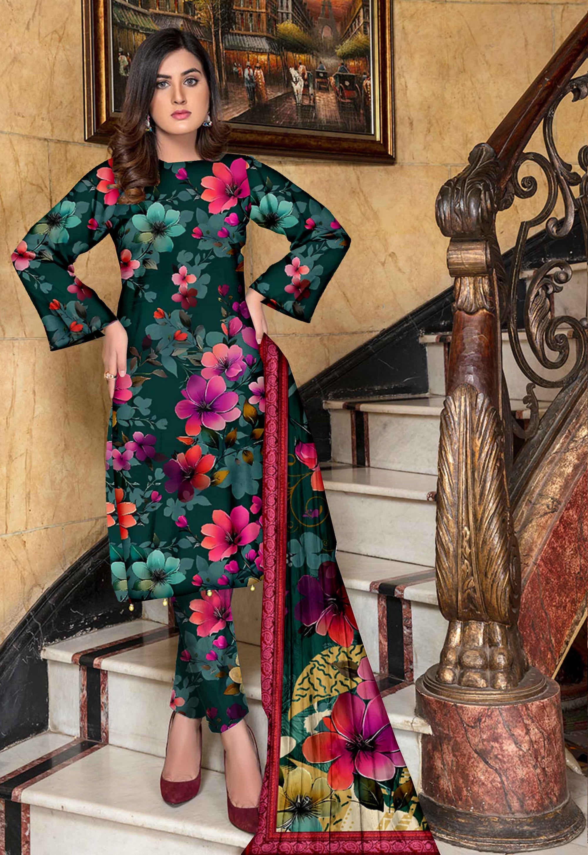 PRINTED LAWN MARIAB COLLECTION 3pc UNSTICHED MB108