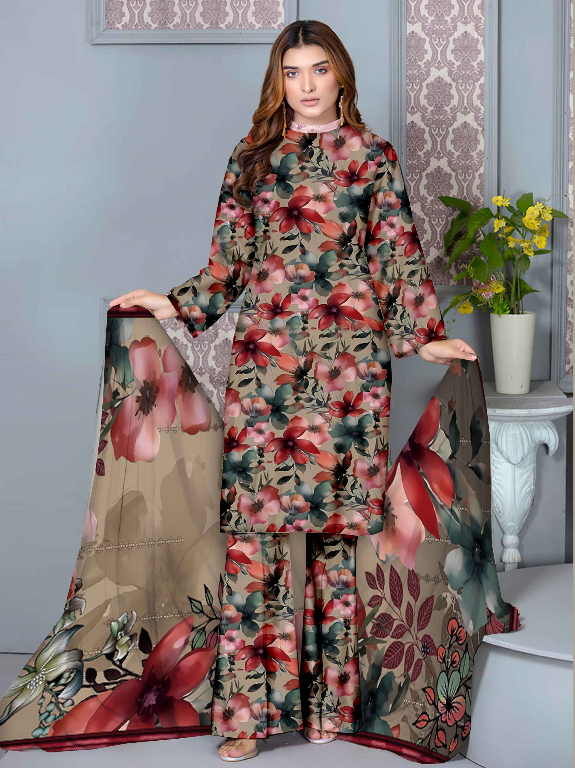 PRINTED LAWN MARIAB COLLECTION 3pc UNSTICHED MB109