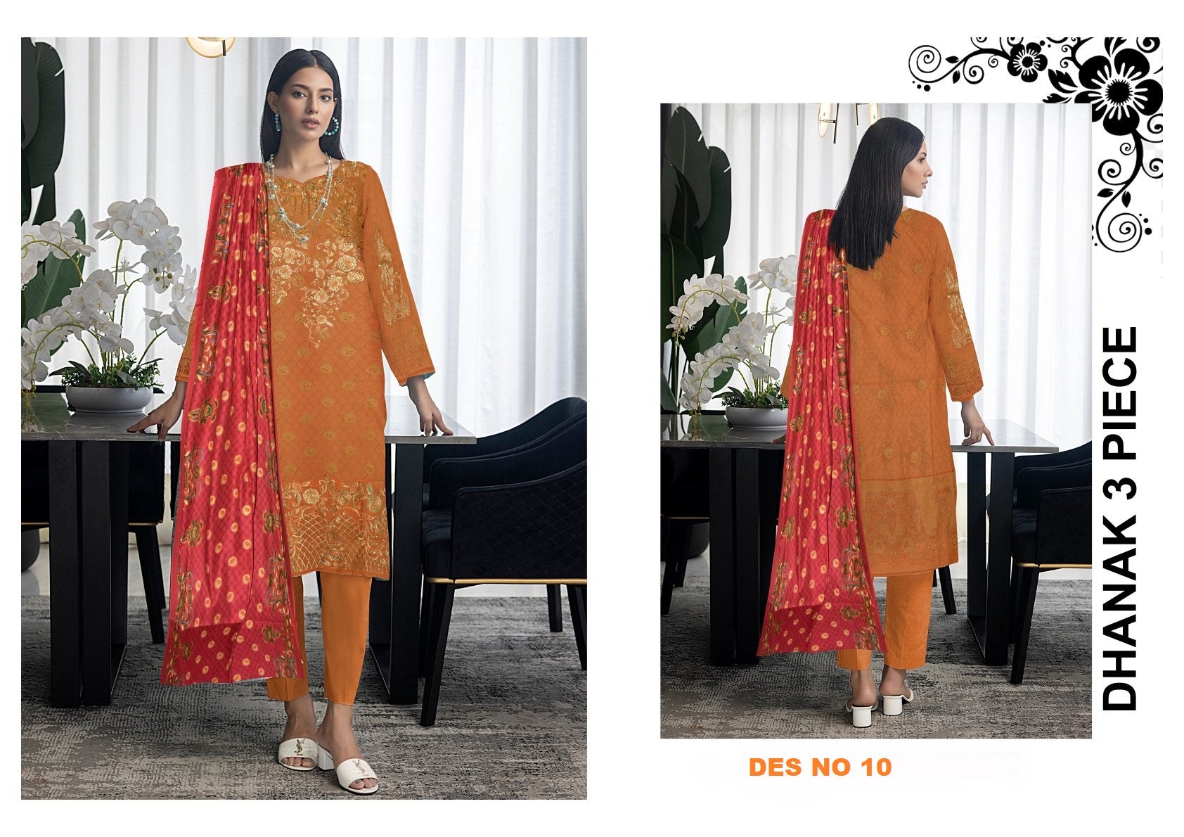 DHANAK EMBROIDERY COLLECTION 3PC