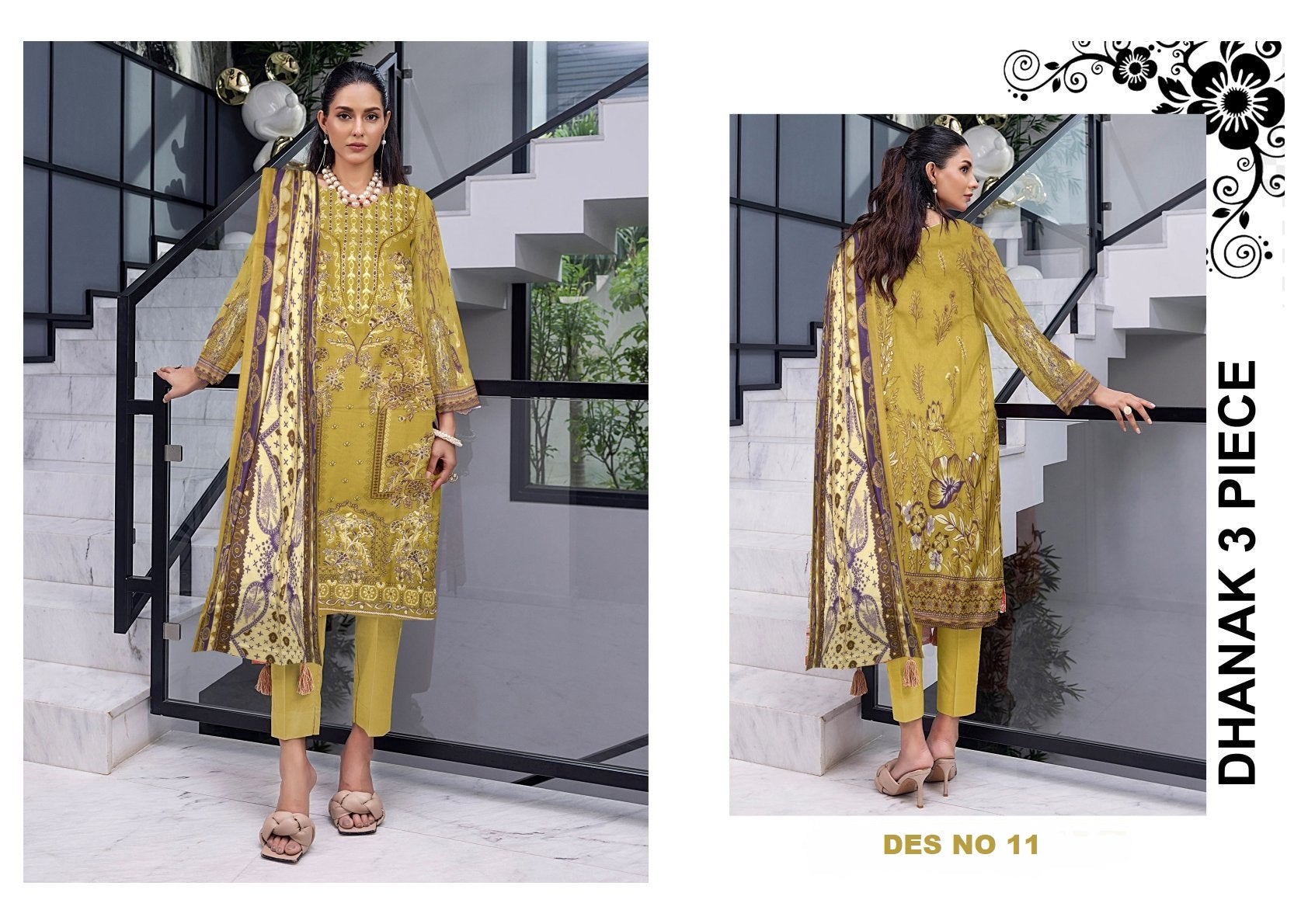 DHANAK EMBROIDERY COLLECTION 3PC