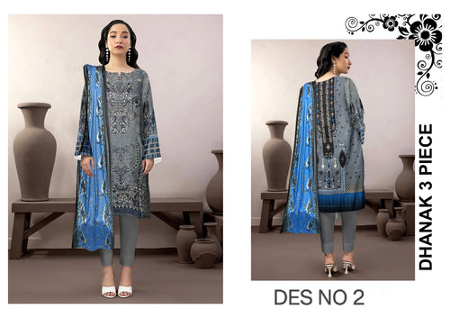 DHANAK EMBROIDERY COLLECTION 3PC