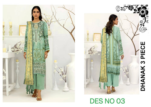 DHANAK EMBROIDERY COLLECTION 3PC
