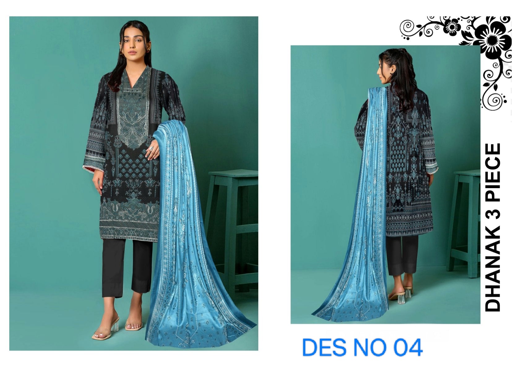 DHANAK EMBROIDERY COLLECTION 3PC