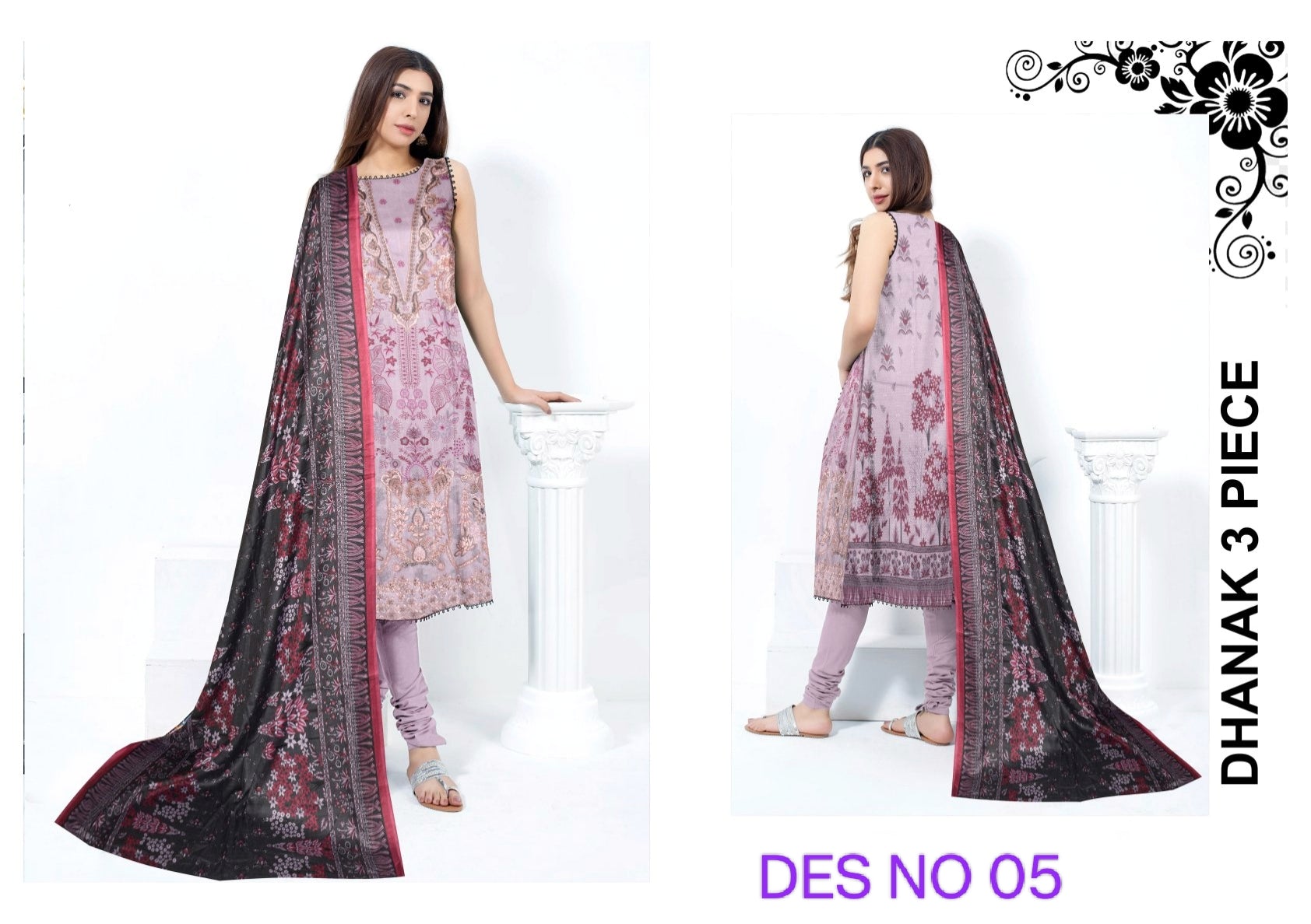 DHANAK EMBROIDERY COLLECTION 3PC