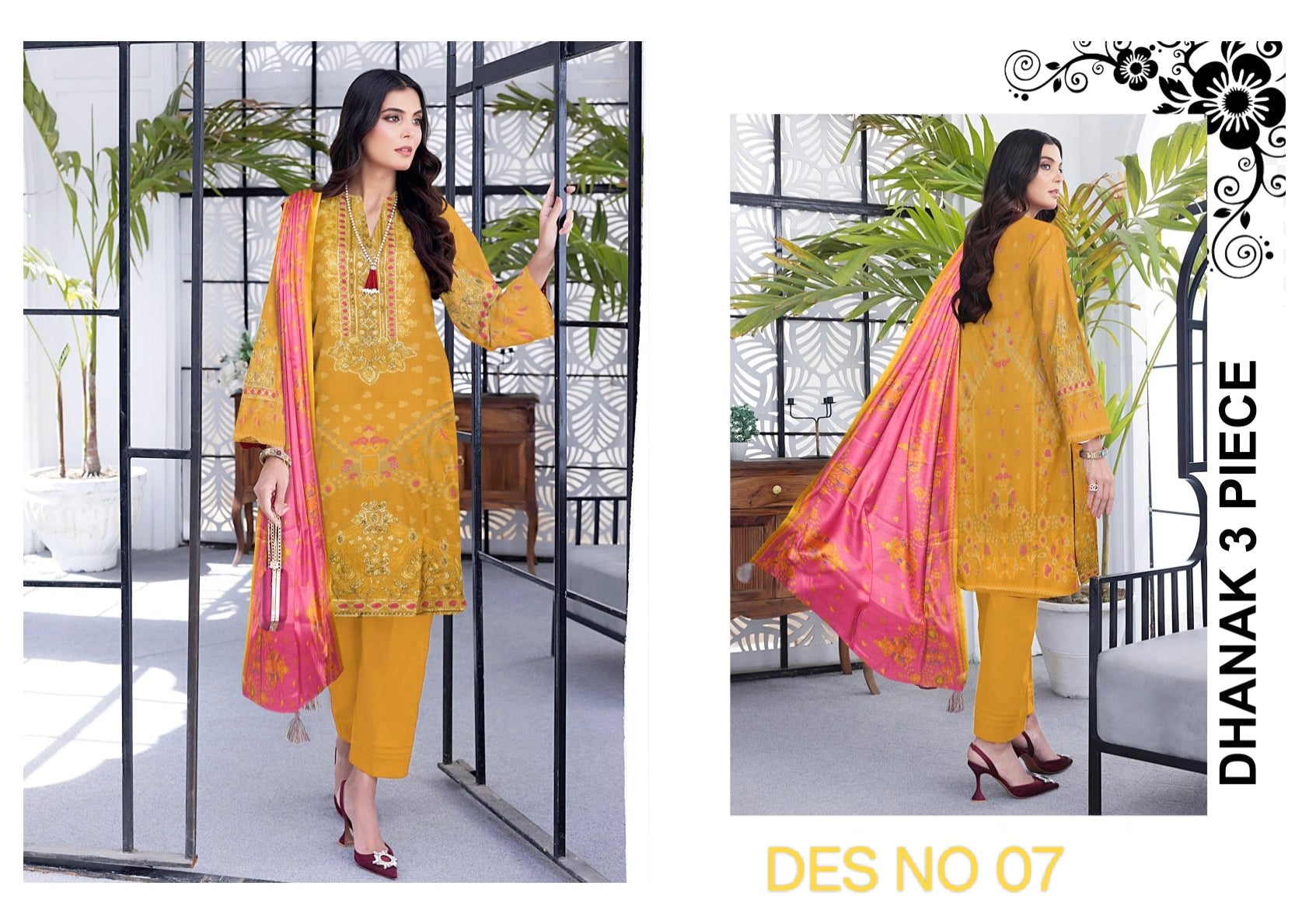 DHANAK EMBROIDERY COLLECTION 3PC