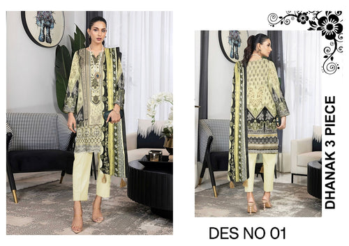 DHANAK EMBROIDERY COLLECTION 3PC