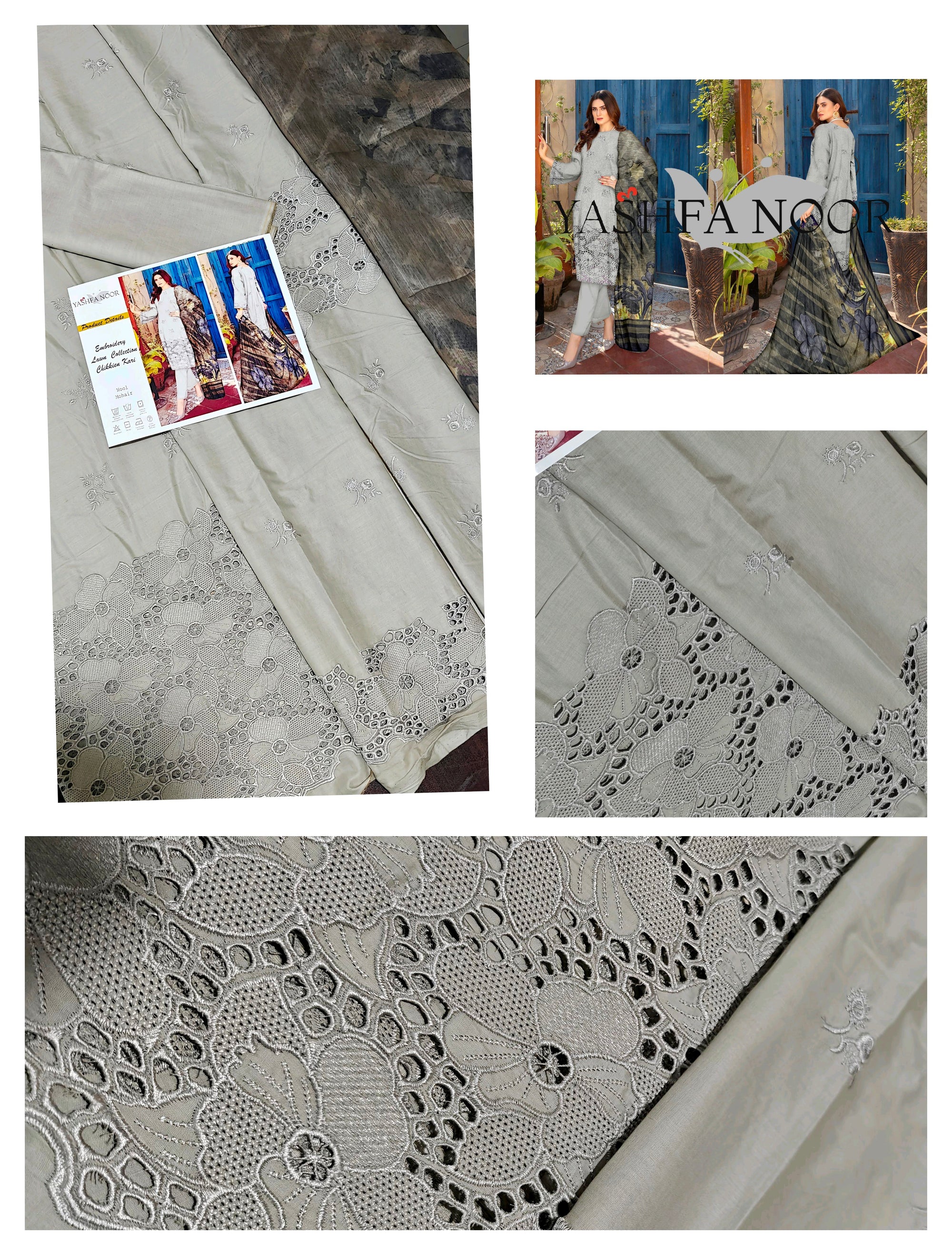 YASHFA NOOR CHIKANKARI COLLECTION 2025 SALE CK09