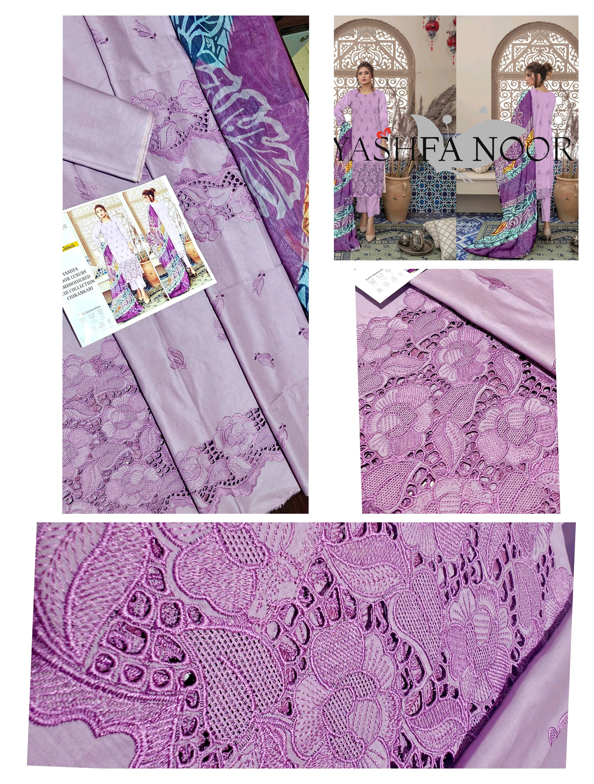 YASHFA NOOR CHIKANKARI COLLECTION 2025 SALE CK04