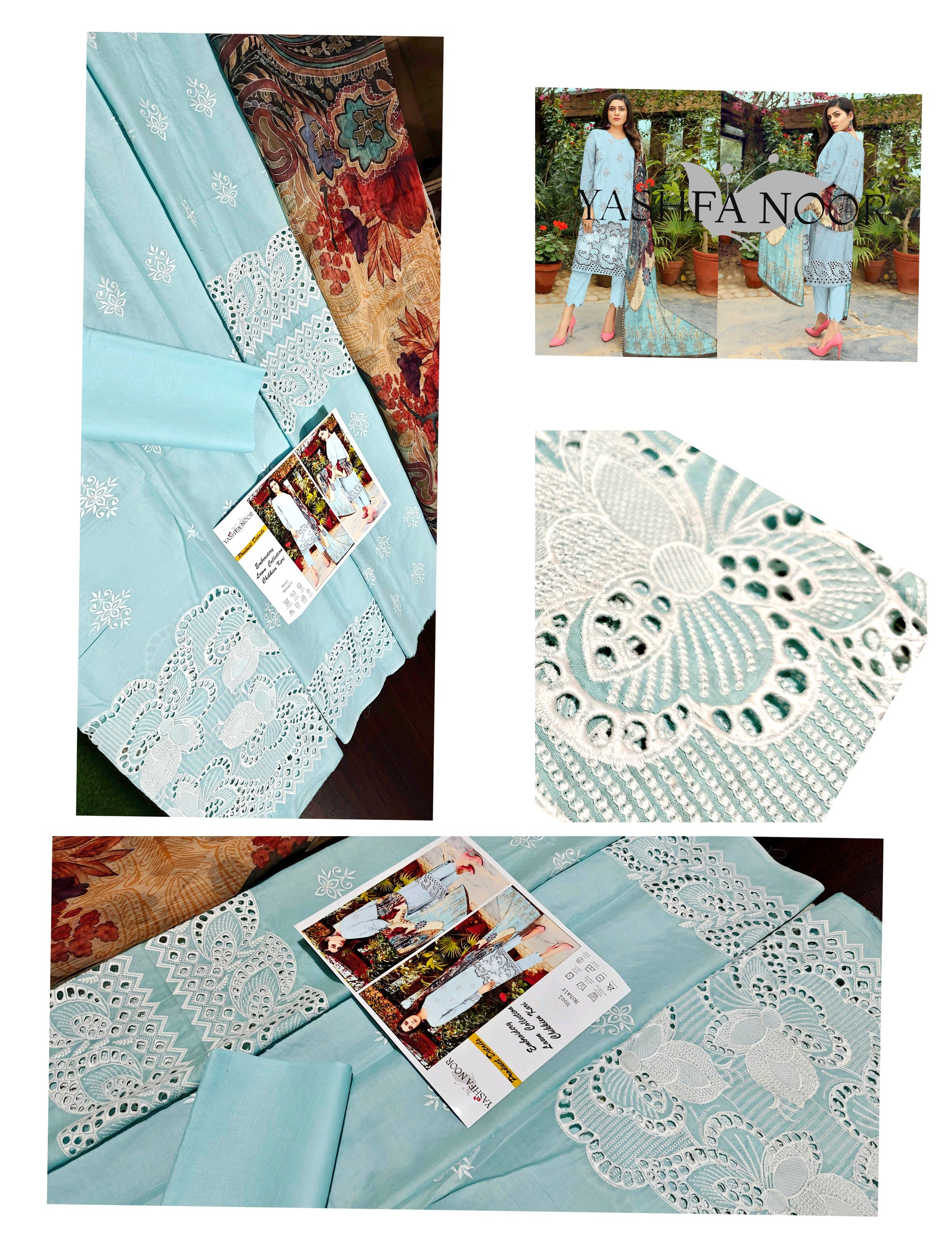 YASHFA NOOR CHIKANKARI COLLECTION 2025 SALE CK06