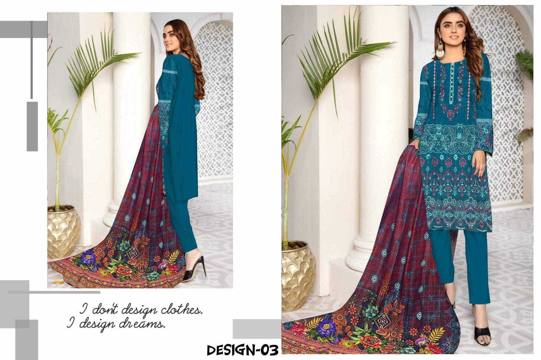 LUXURY EMBROIDERED LAWN COLLECTION 3PC EYN03