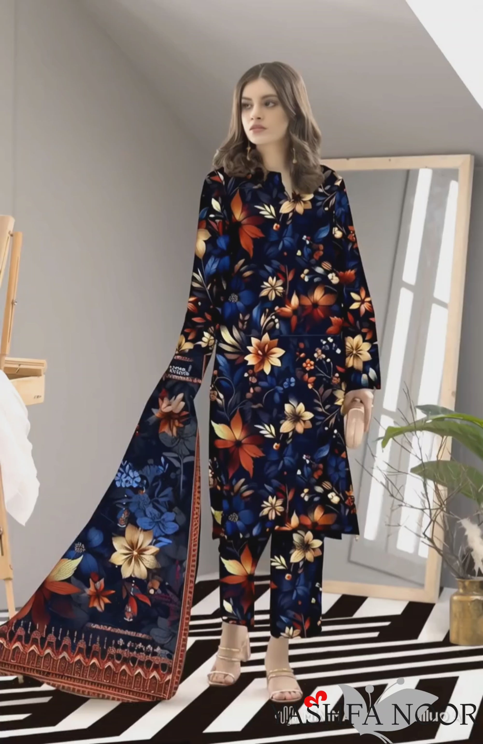 PRINTED LAWN BAROQUE COLLECTION 3pc UNSTICHED BP02