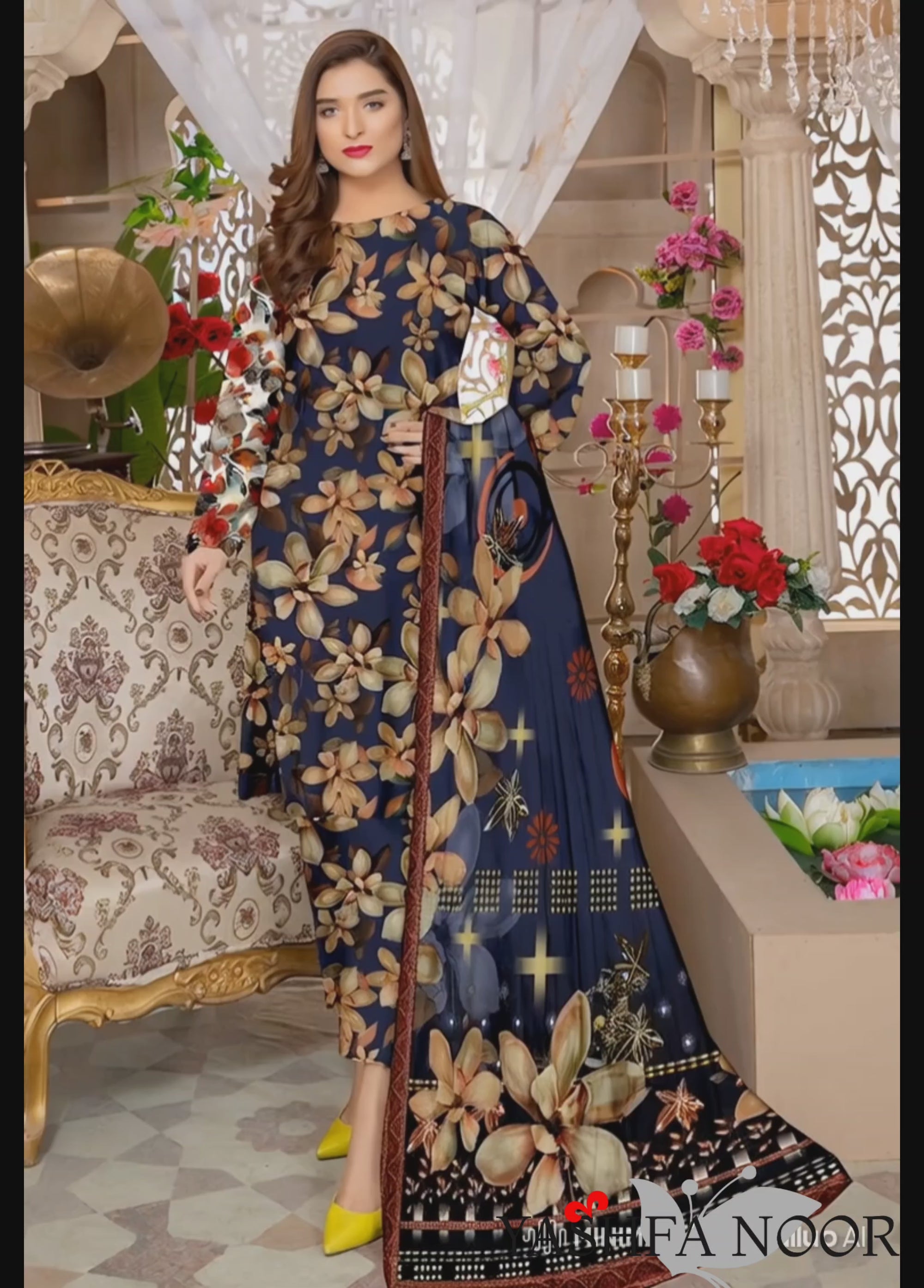 PRINTED LAWN BAROQUE COLLECTION 3pc UNSTICHED BP10
