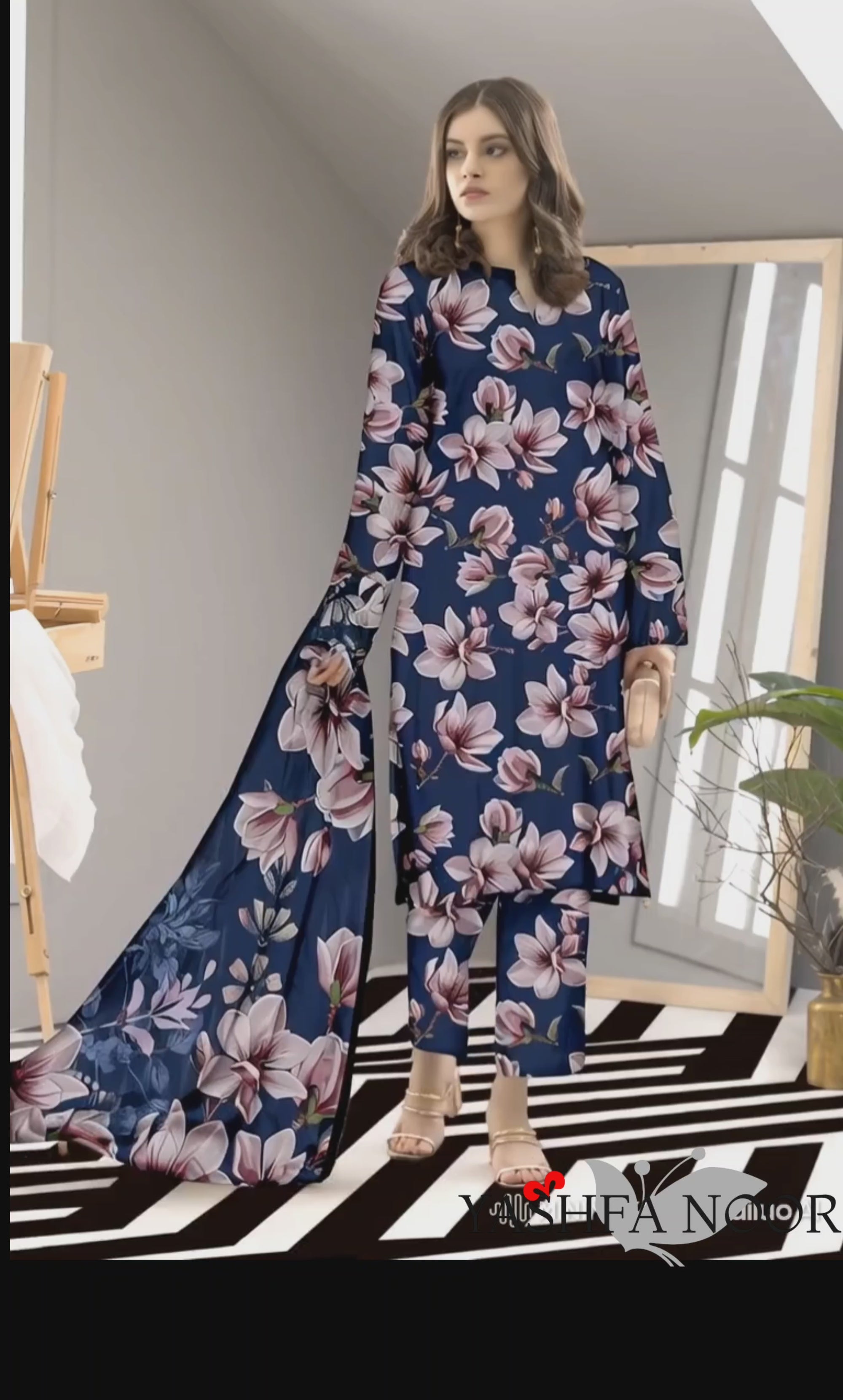 PRINTED LAWN BAROQUE COLLECTION 3pc UNSTICHED BP01