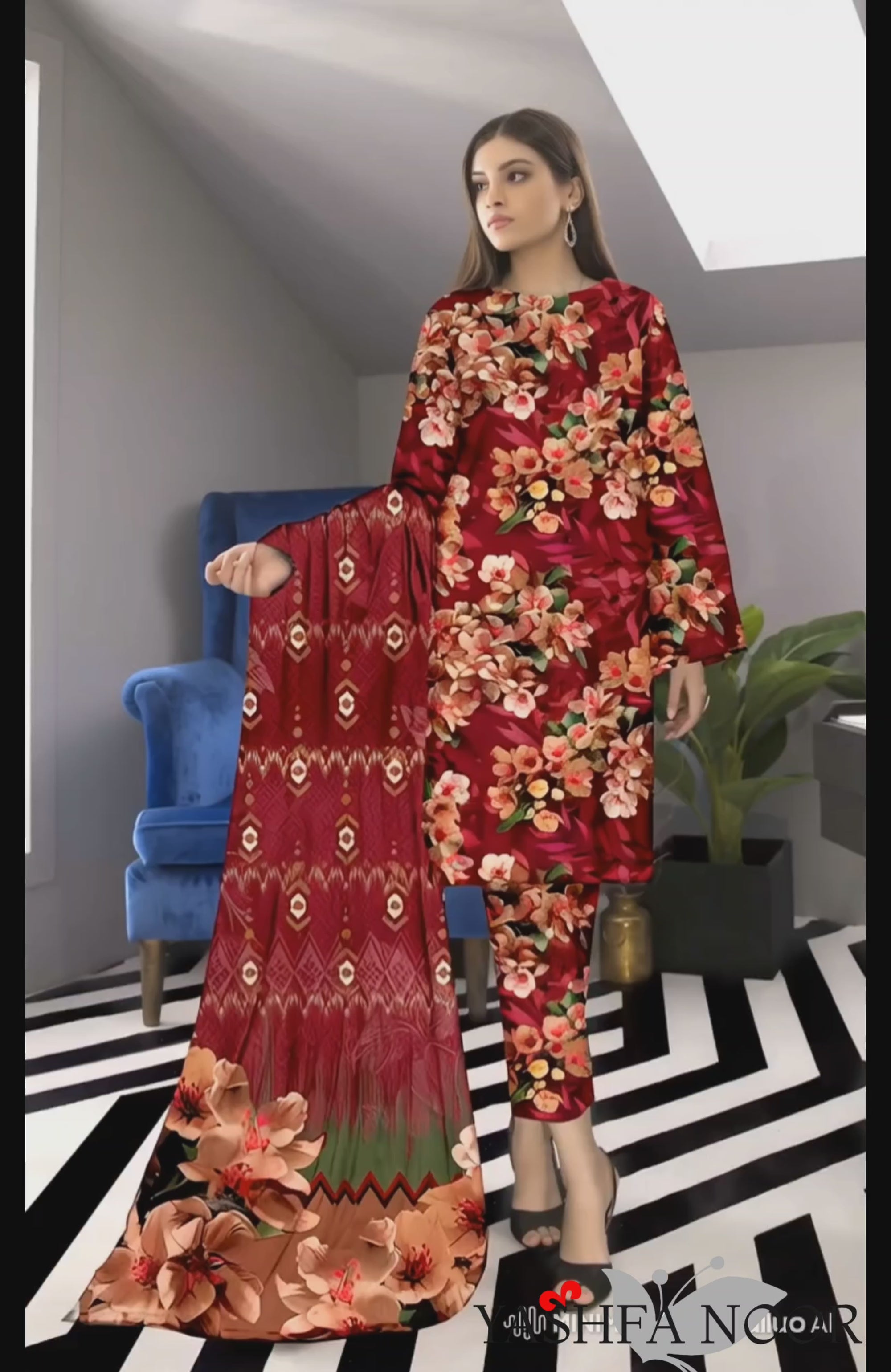 PRINTED LAWN BAROQUE COLLECTION 3pc UNSTICHED BP05