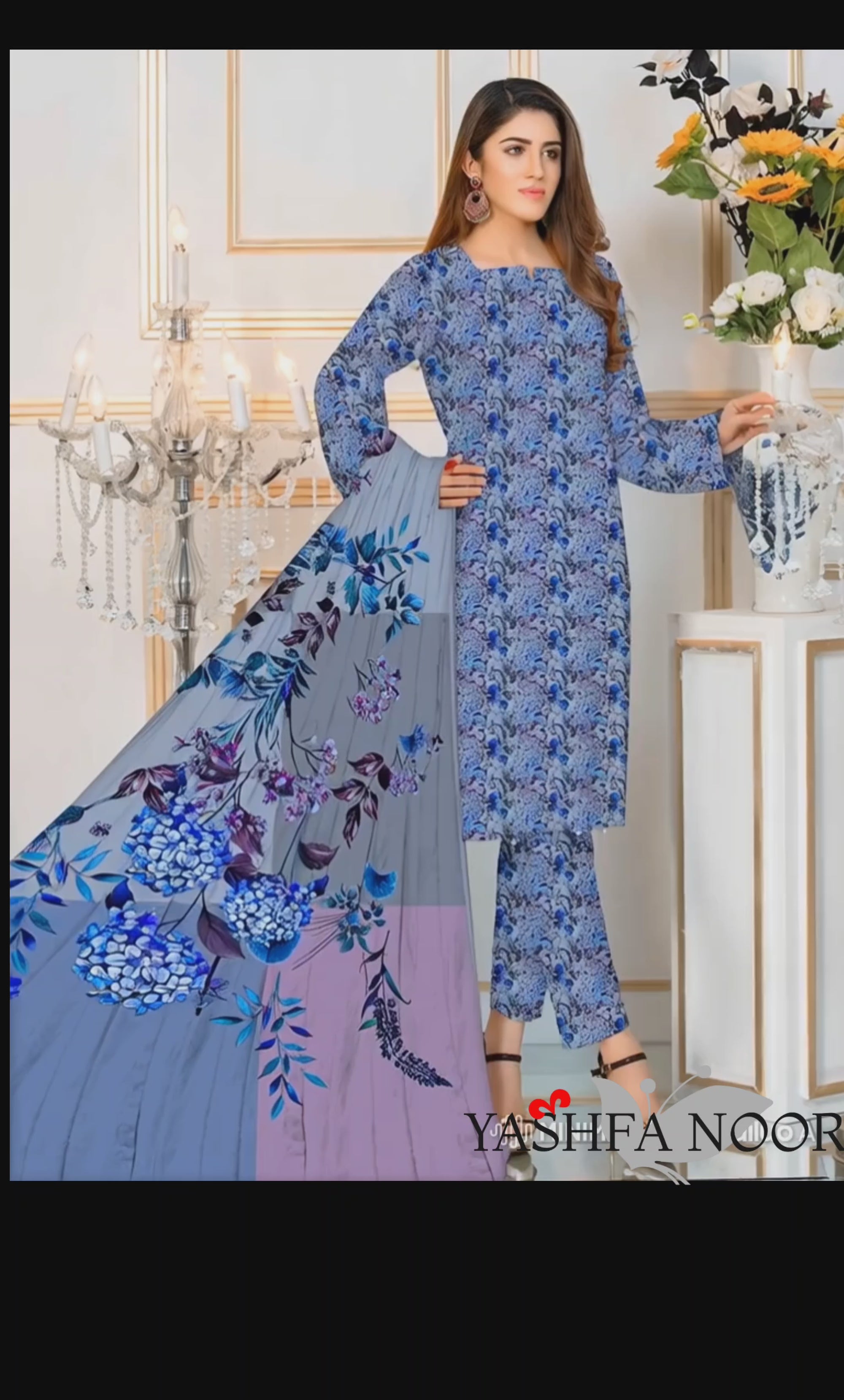PRINTED LAWN SAPPHIRE COLLECTION 3pc UNSTICHED SP06