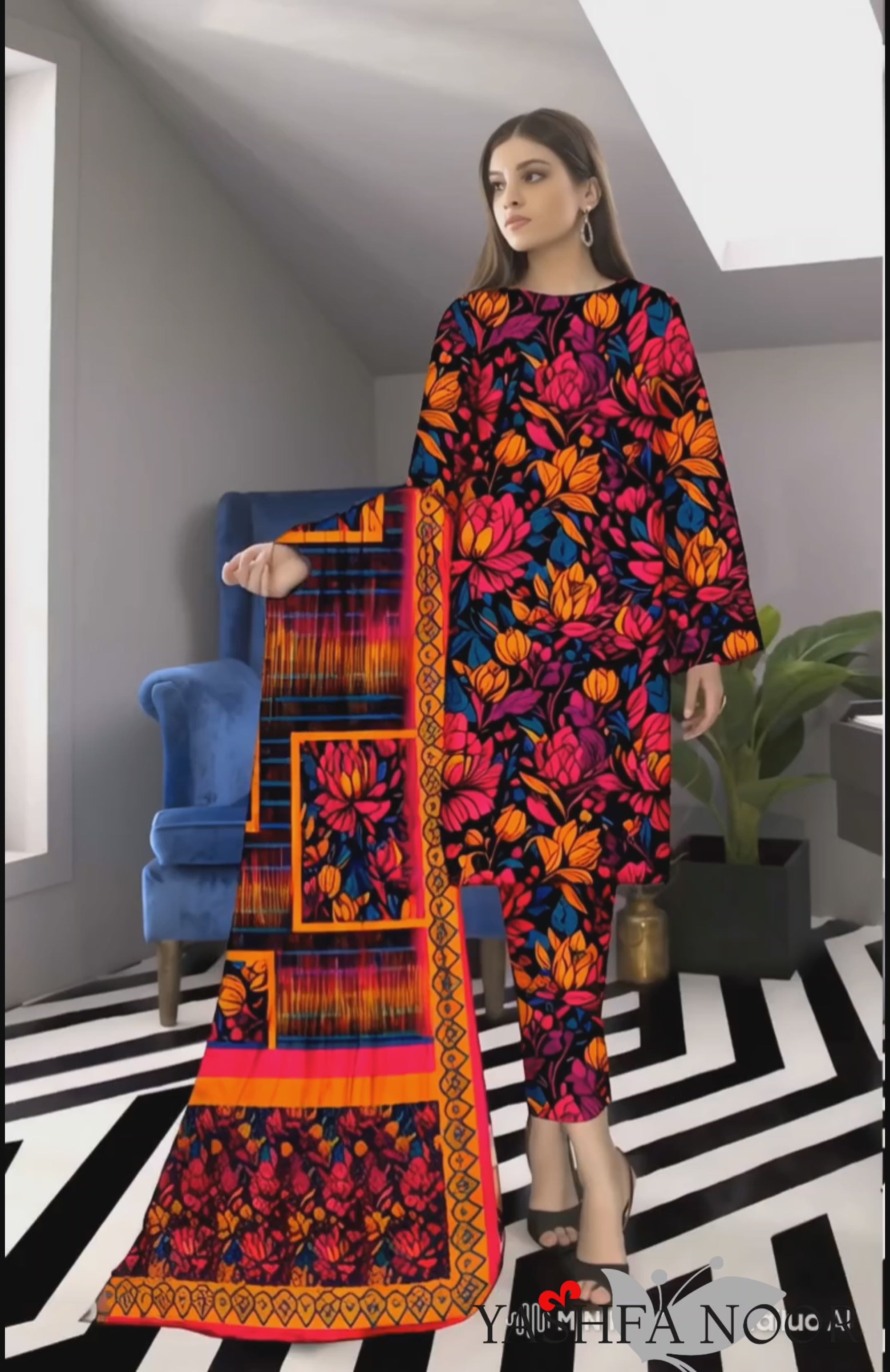 PRINTED LAWN BAROQUE COLLECTION 3pc UNSTICHED BP06