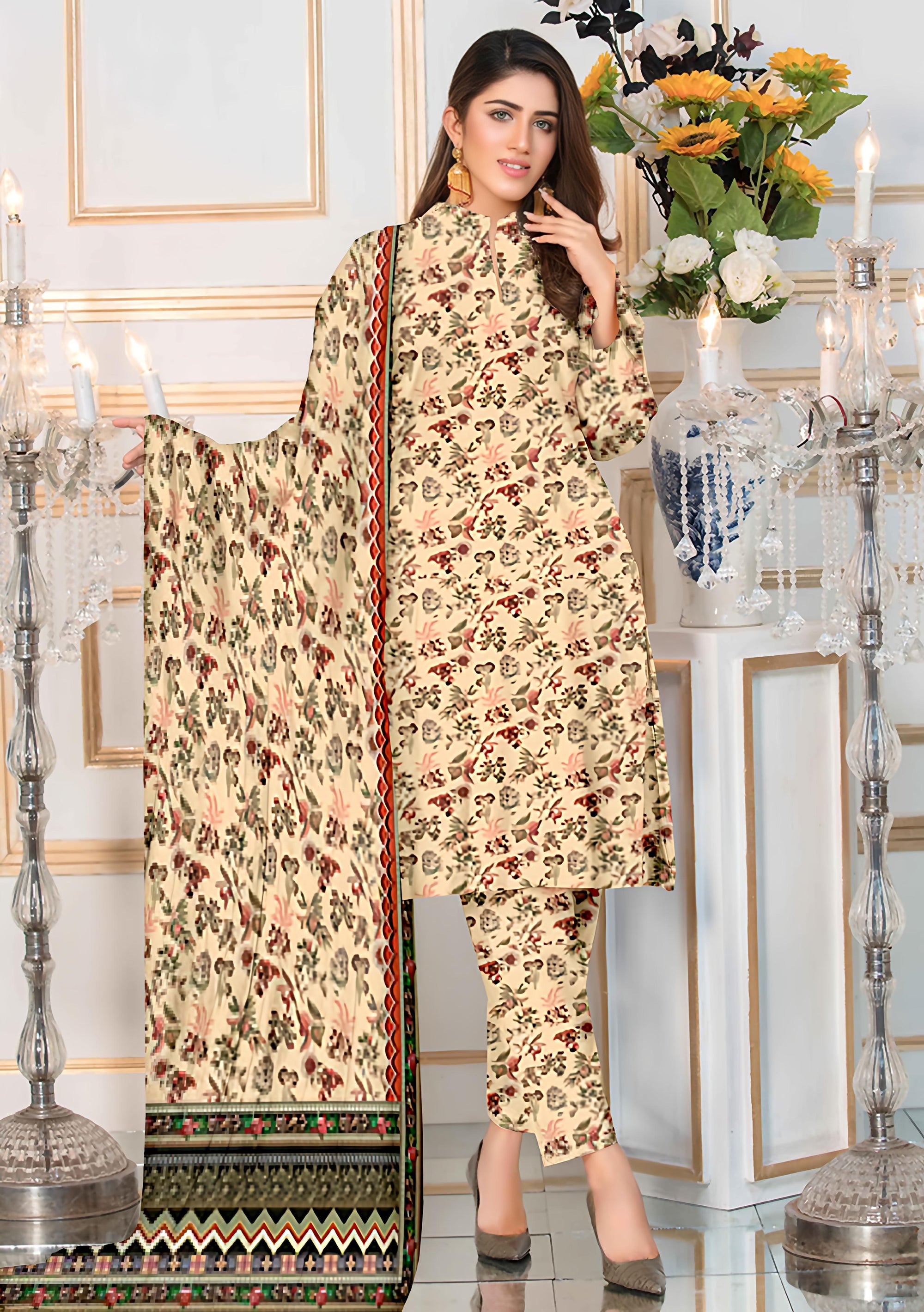 PRINTED LAWN SAPPHIRE COLLECTION 3pc UNSTICHED SP08