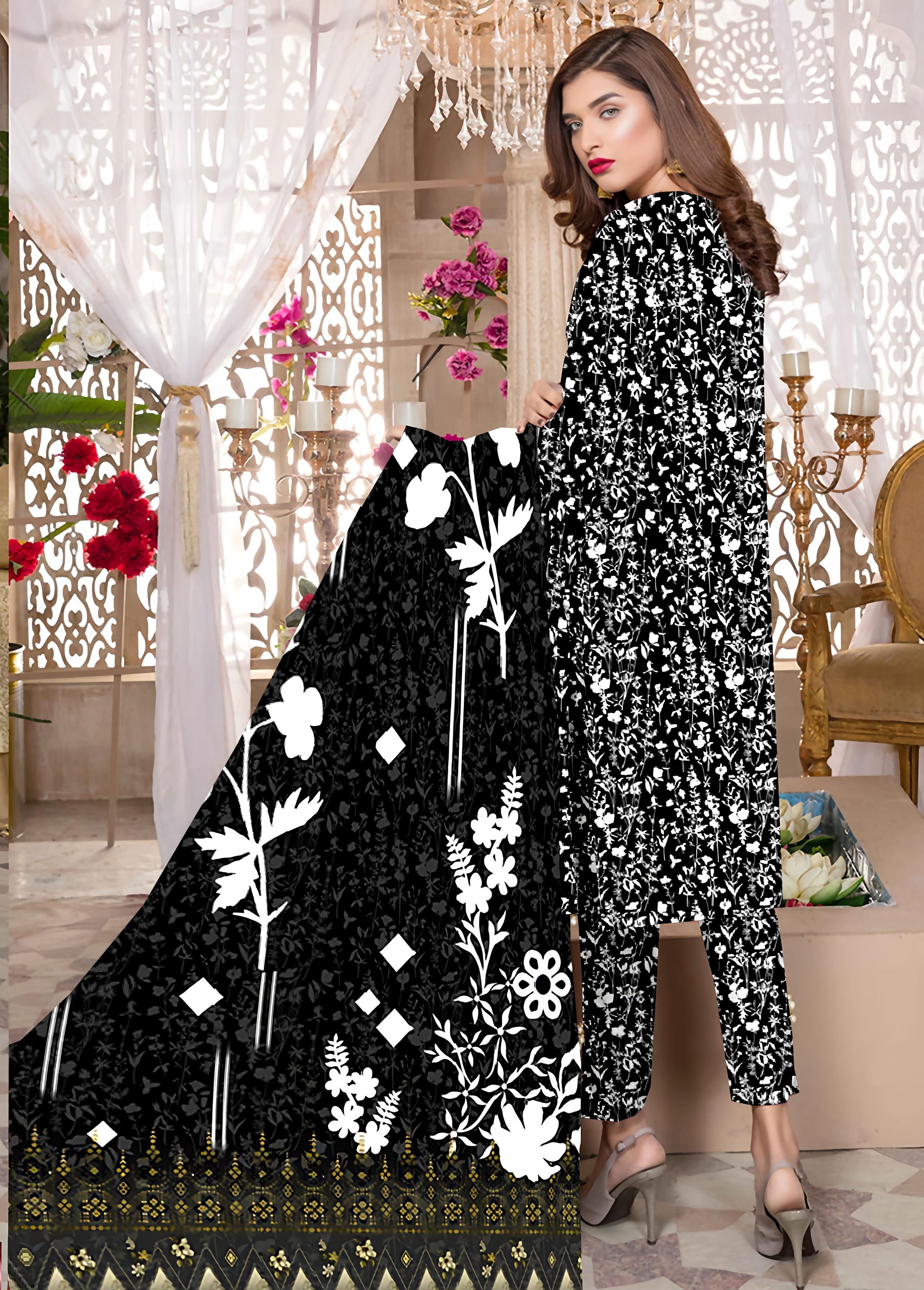 PRINTED LAWN SAPPHIRE COLLECTION 3pc UNSTICHED SP09