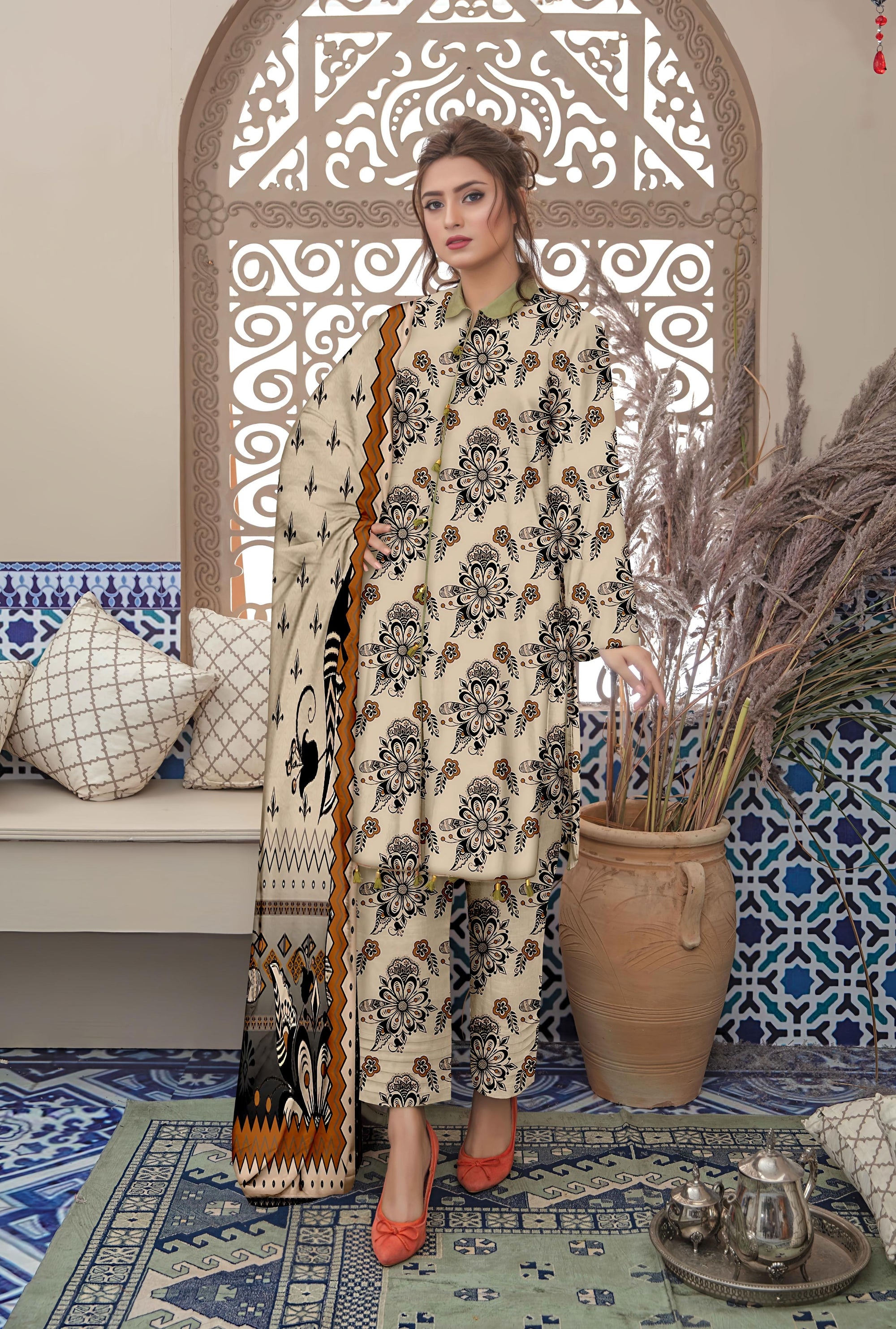 PRINTED LAWN BAROQUE COLLECTION 3pc UNSTICHED BP04
