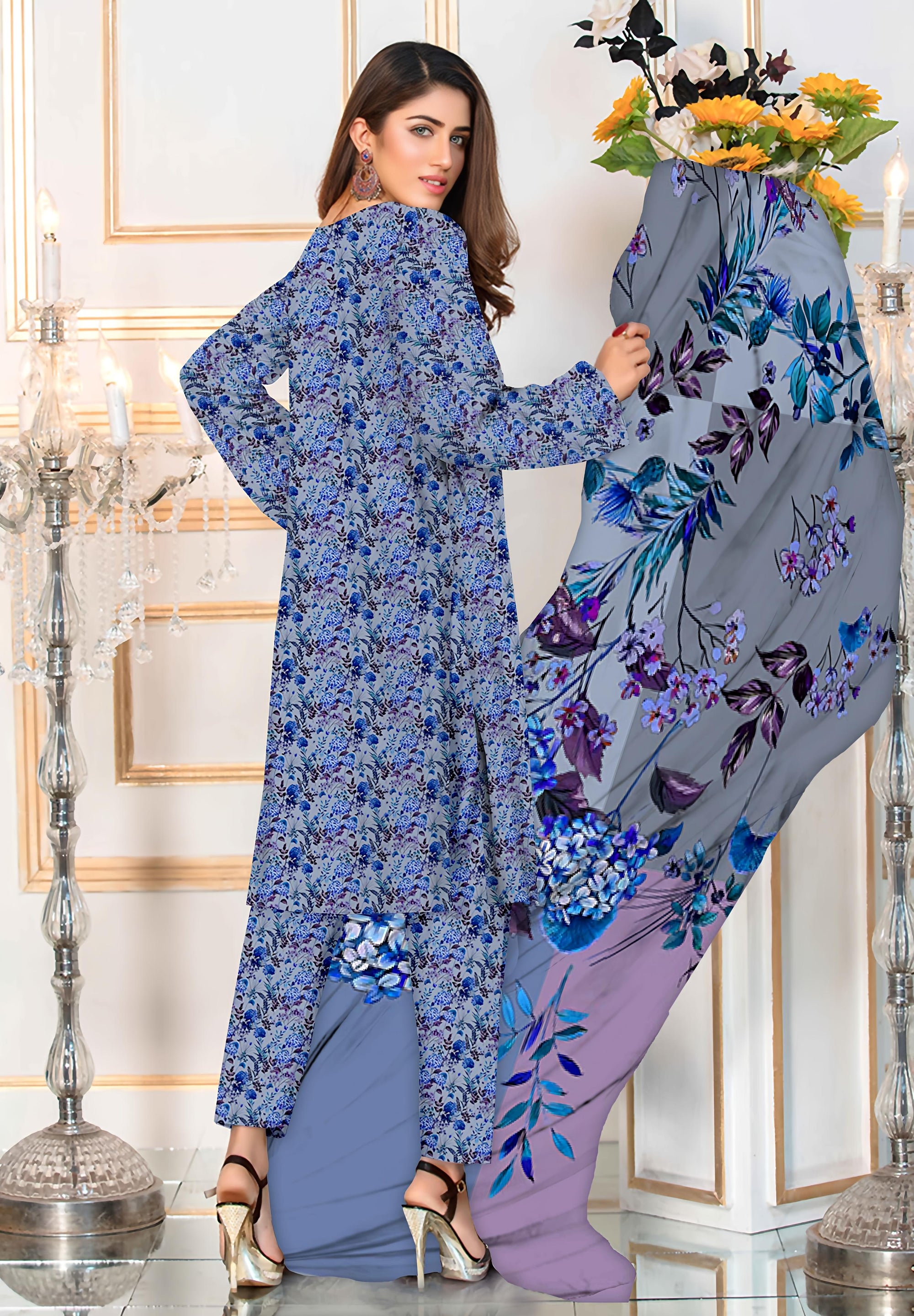 PRINTED LAWN SAPPHIRE COLLECTION 3pc UNSTICHED SP06