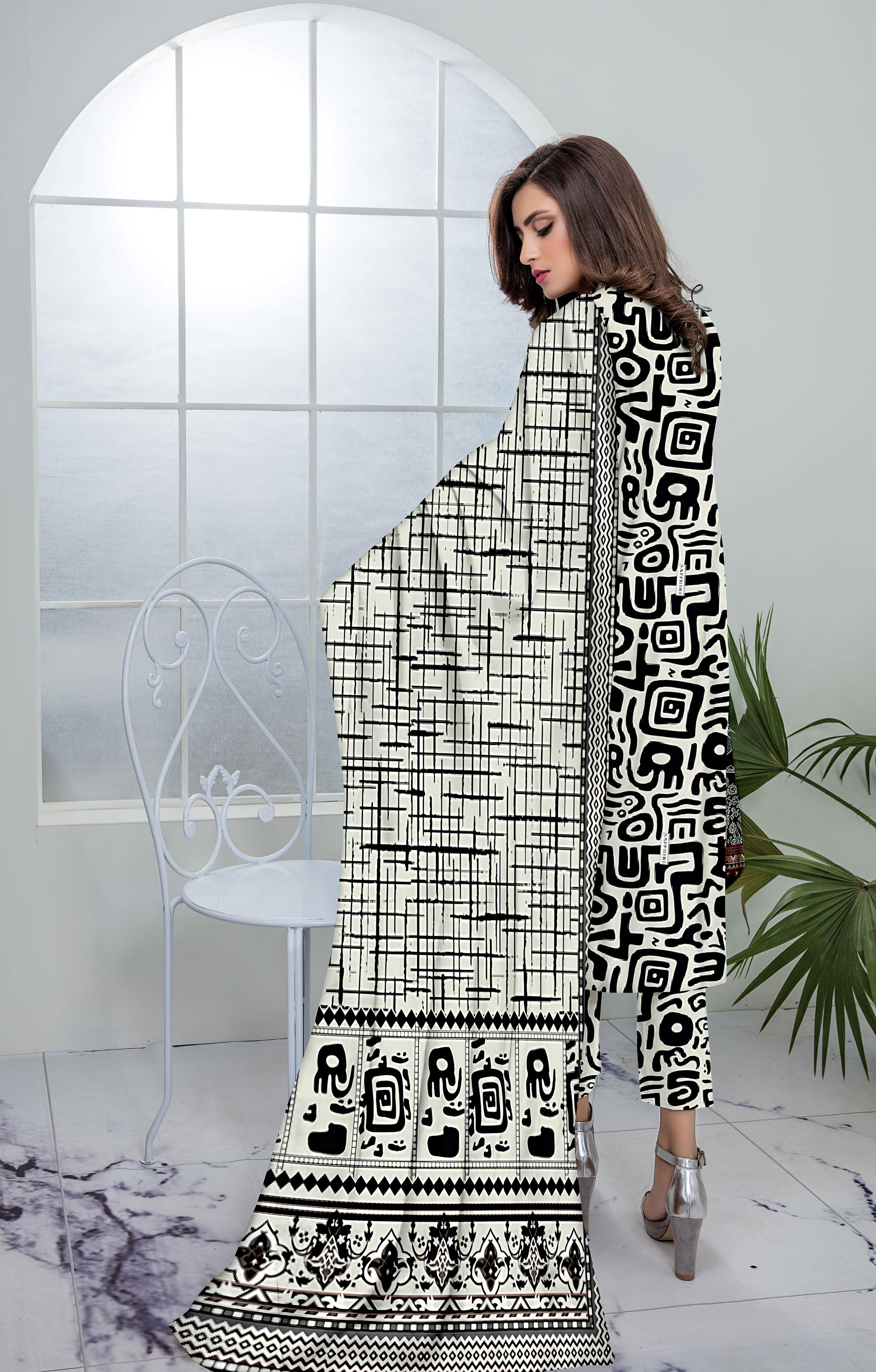 PRINTED LAWN SAPPHIRE COLLECTION 3pc UNSTICHED SP01