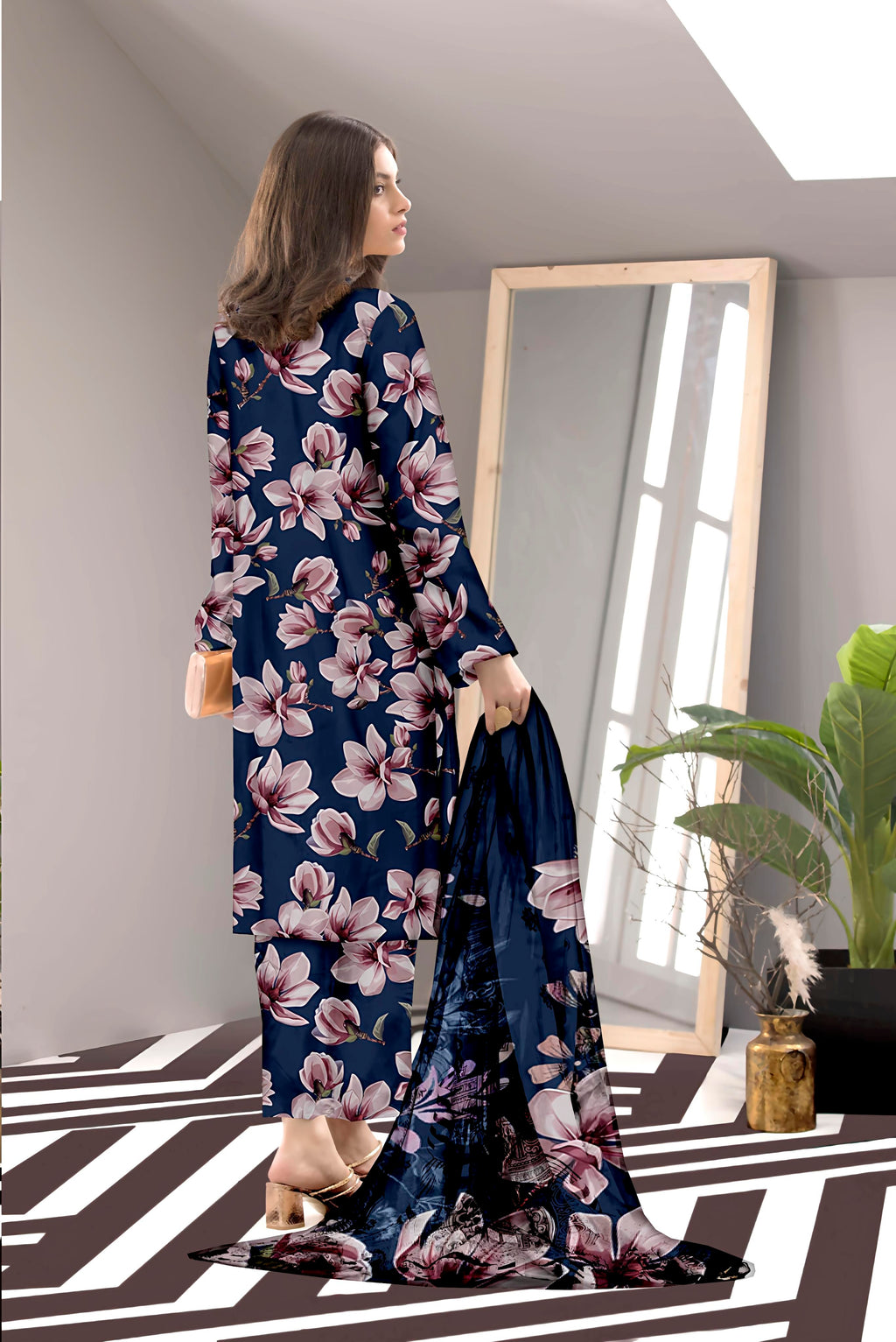 PRINTED LAWN BAROQUE COLLECTION 3pc UNSTICHED BP01