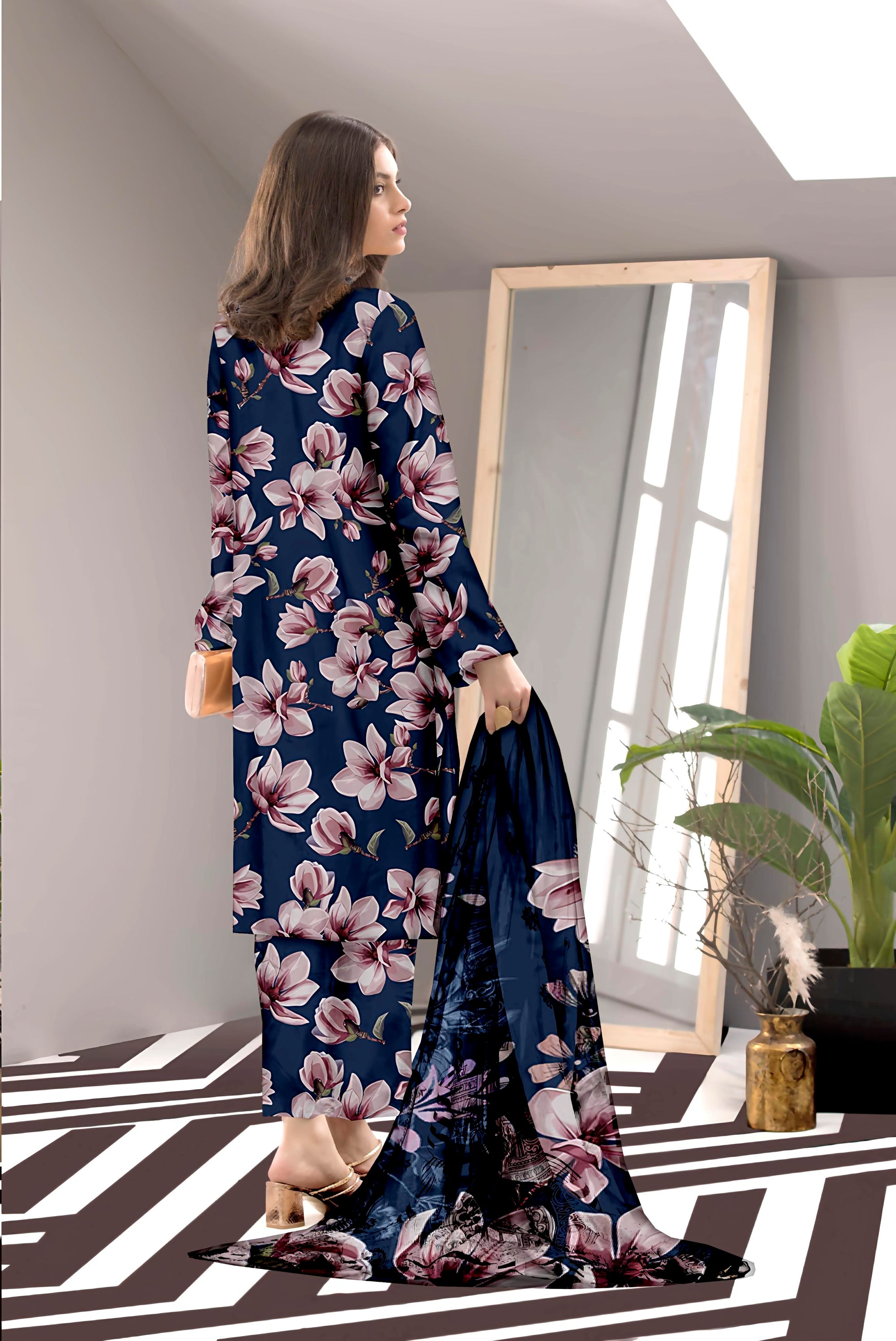 PRINTED LAWN BAROQUE COLLECTION 3pc UNSTICHED BP01