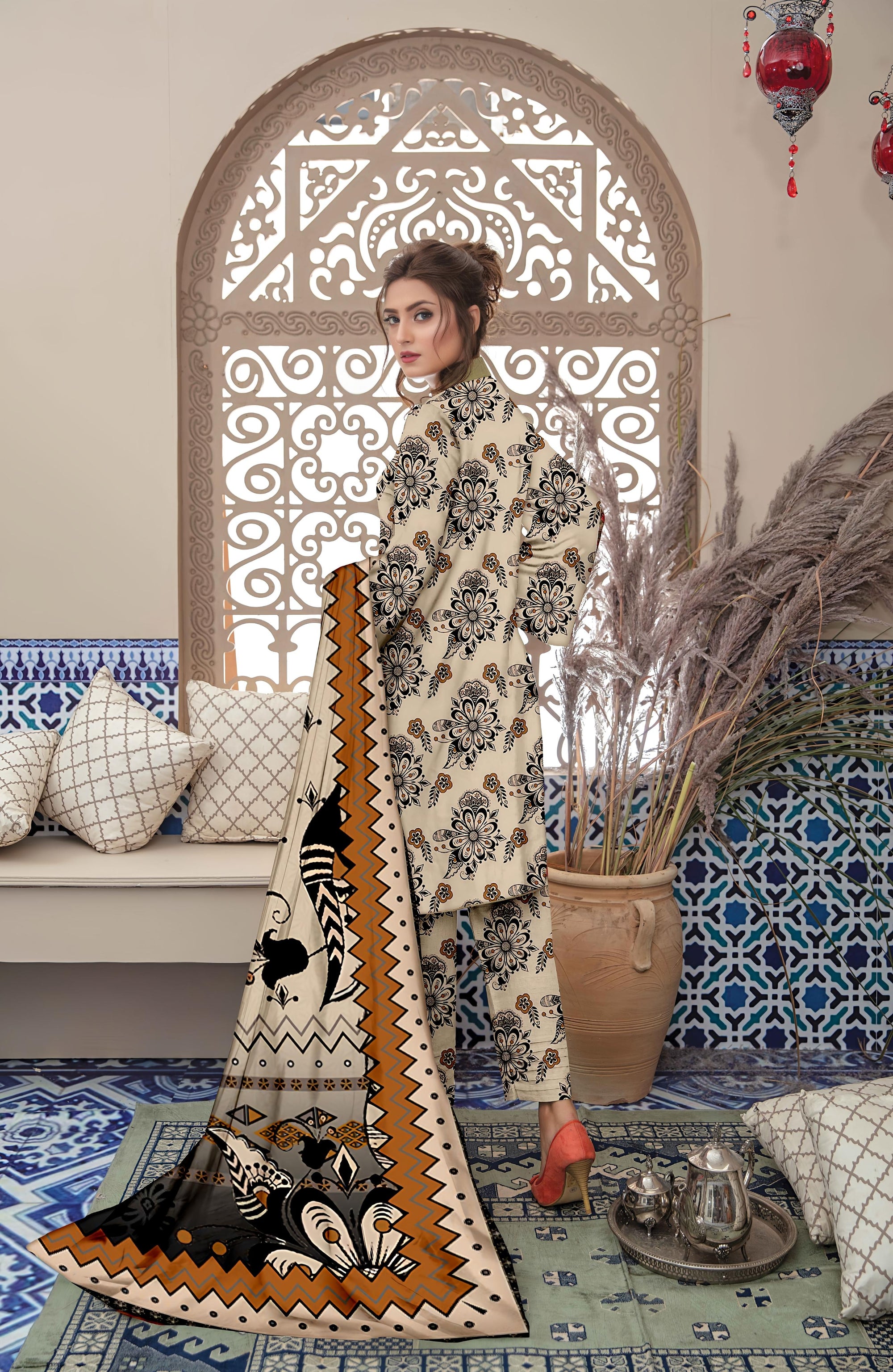 PRINTED LAWN BAROQUE COLLECTION 3pc UNSTICHED BP04