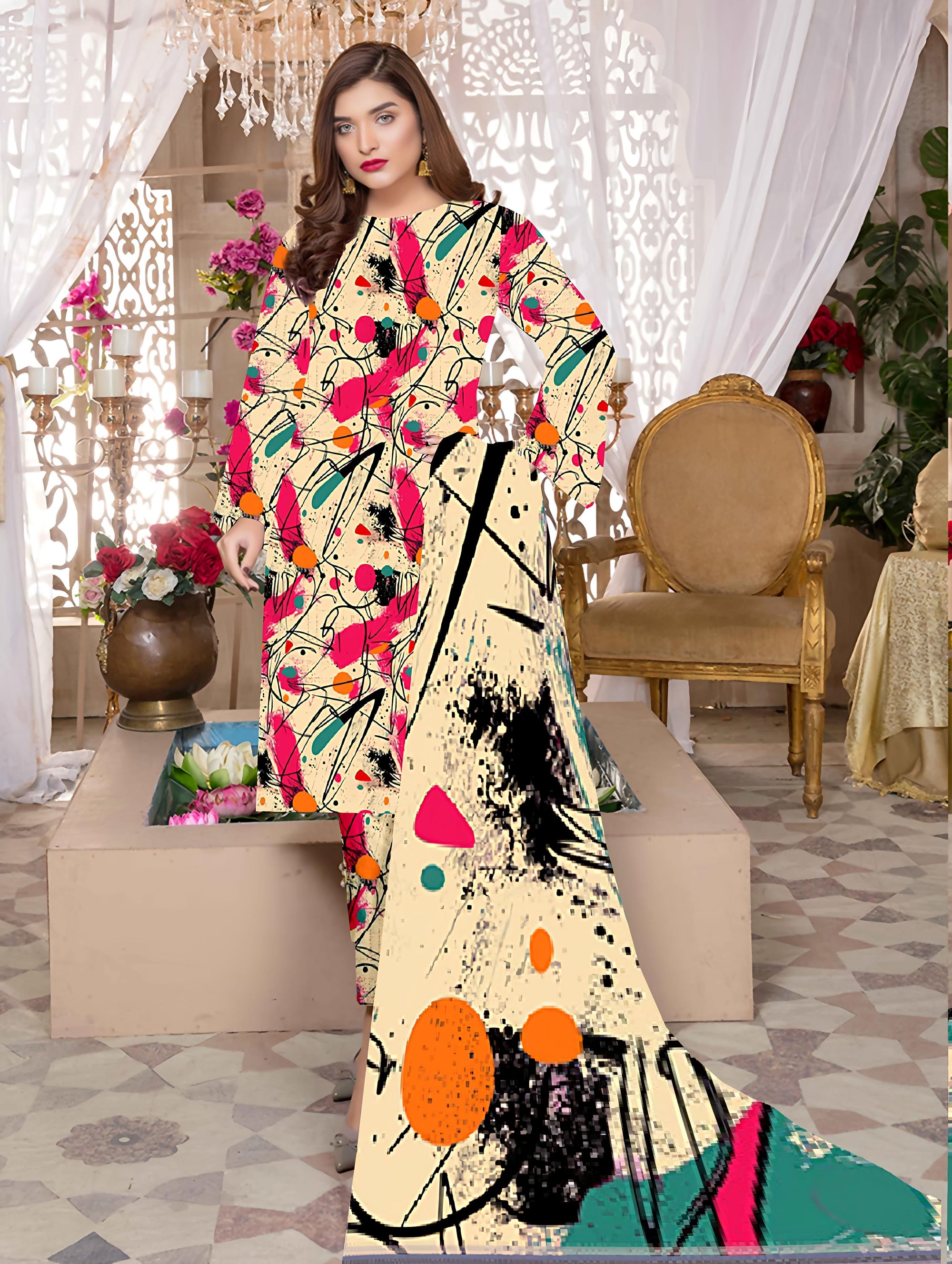 PRINTED LAWN SAPPHIRE COLLECTION 3pc UNSTICHED SP10