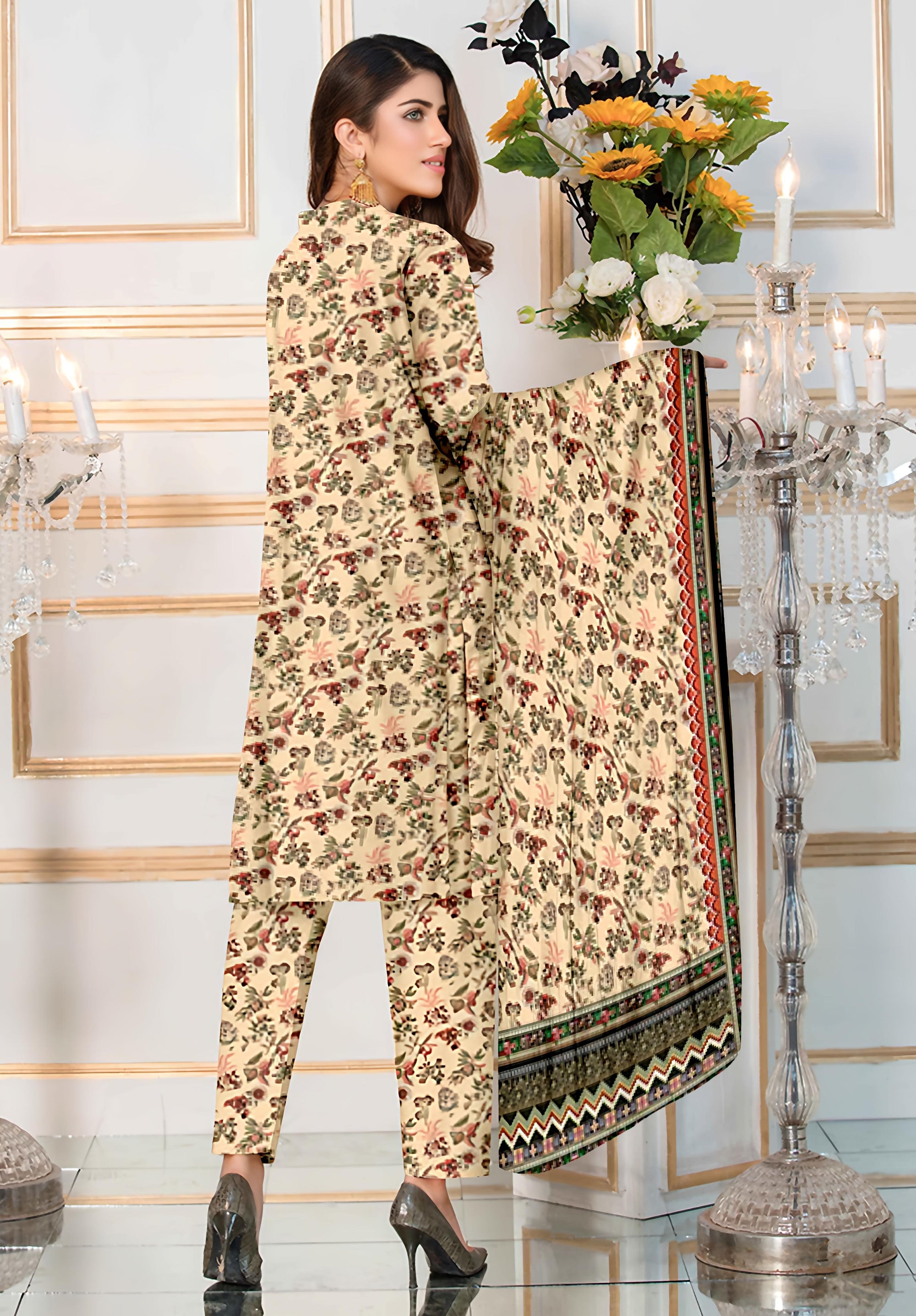 PRINTED LAWN SAPPHIRE COLLECTION 3pc UNSTICHED SP08