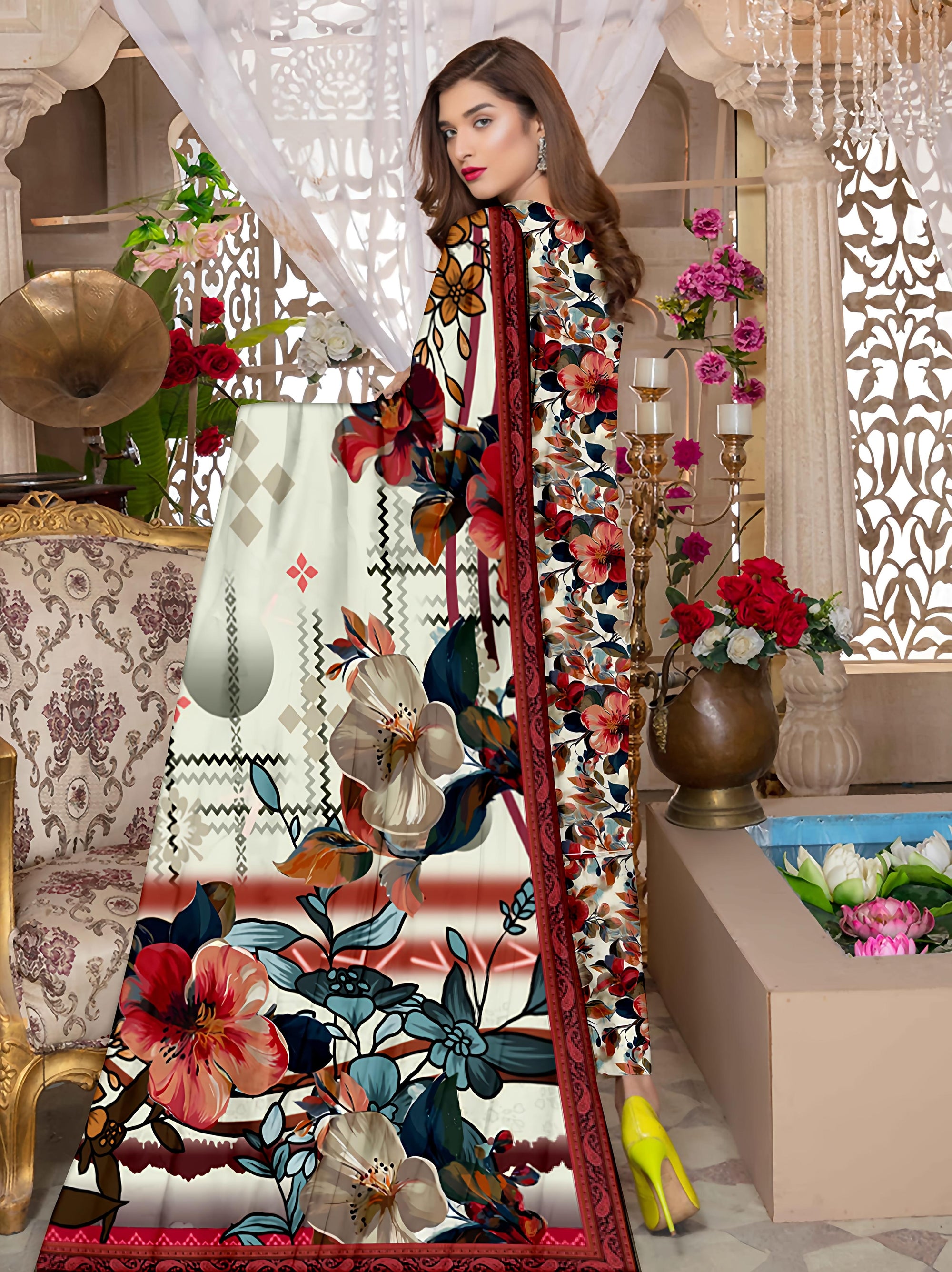 PRINTED LAWN BAROQUE COLLECTION 3pc UNSTICHED BP09