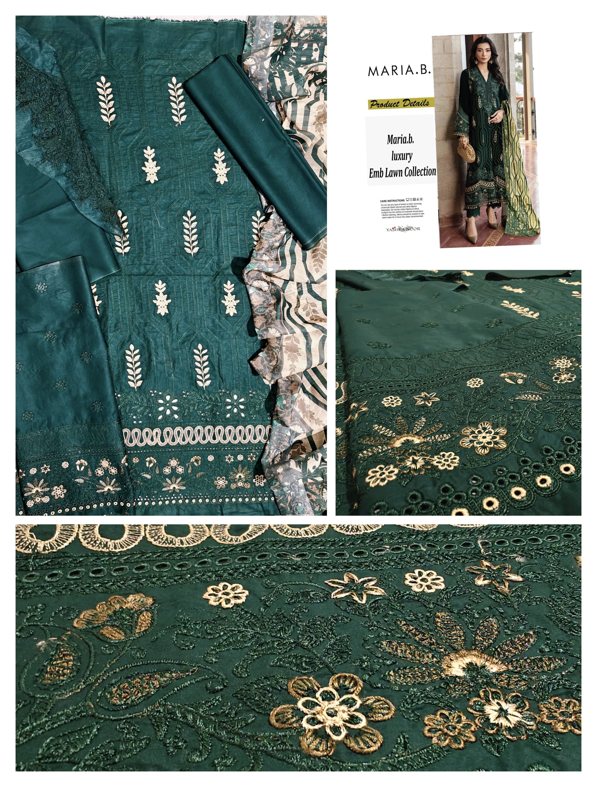 EMBROIDERY LAWN COLLECTION MARIA B REPLICA HIT DESIGNS YMB05