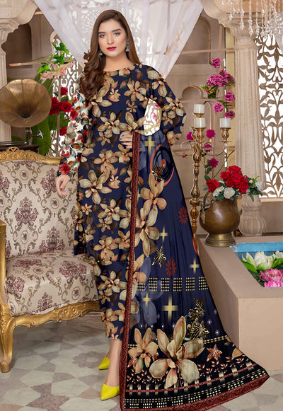 PRINTED LAWN BAROQUE COLLECTION 3pc UNSTICHED BP10