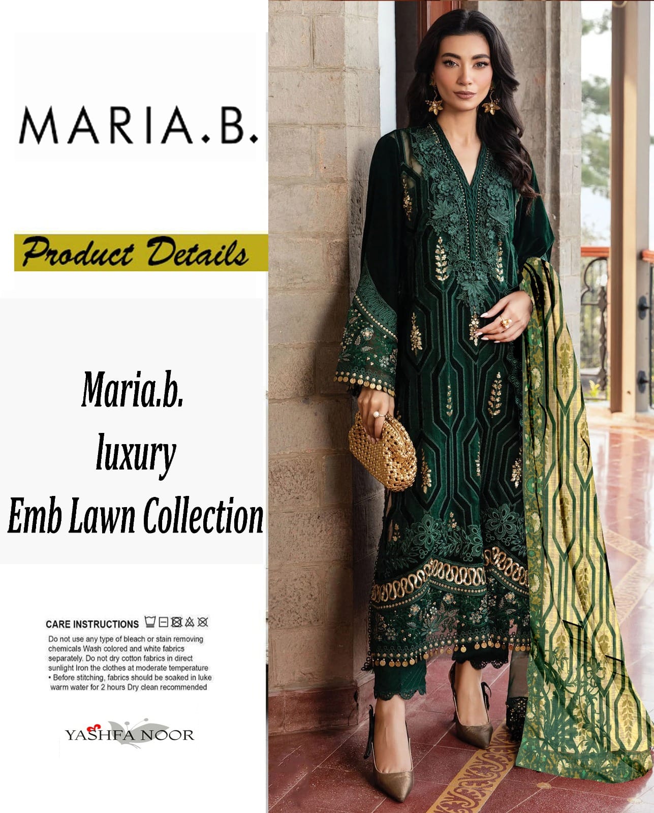 EMBROIDERY LAWN COLLECTION MARIA B REPLICA HIT DESIGNS YMB05