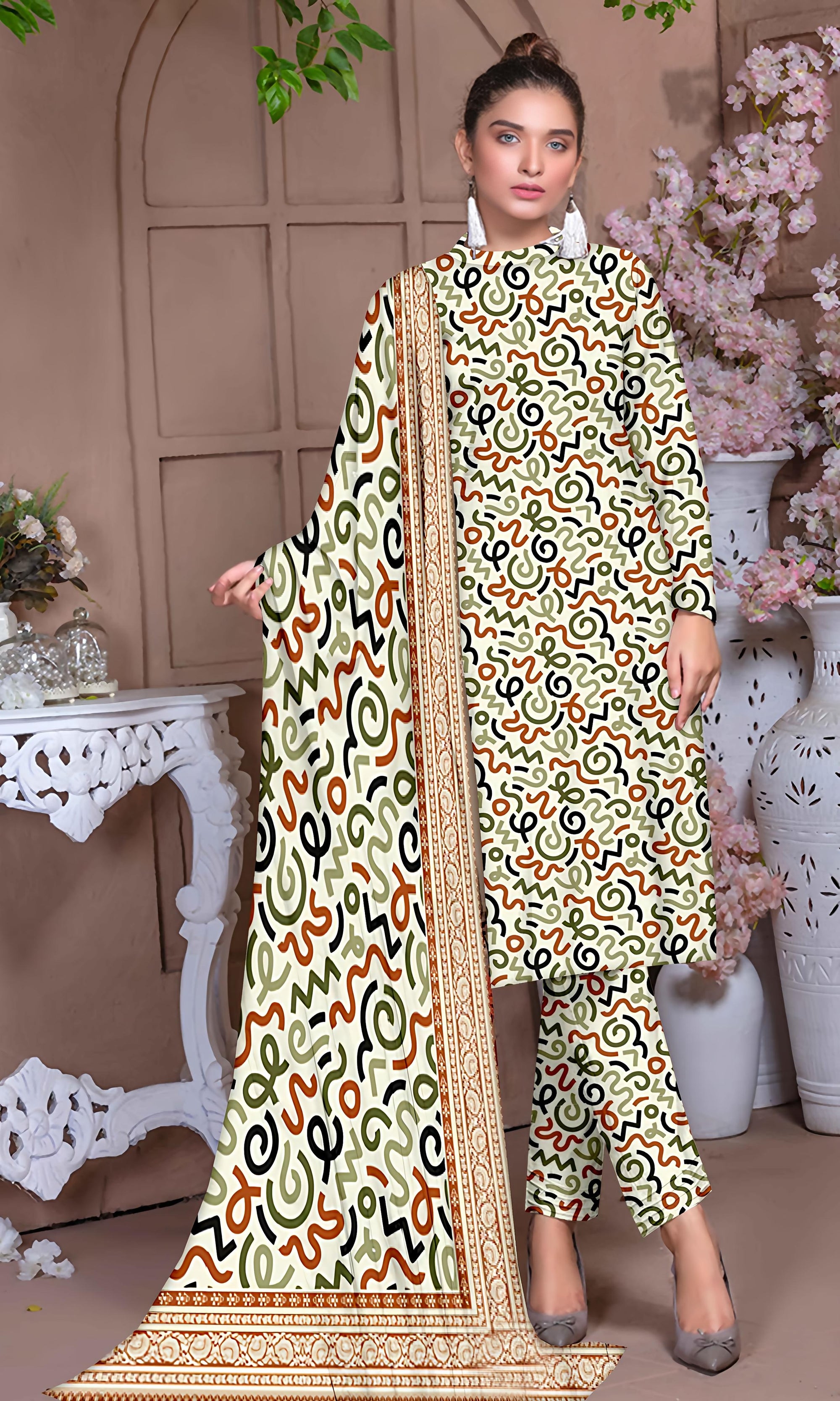 PRINTED LAWN SAPPHIRE COLLECTION 3pc UNSTICHED SP04