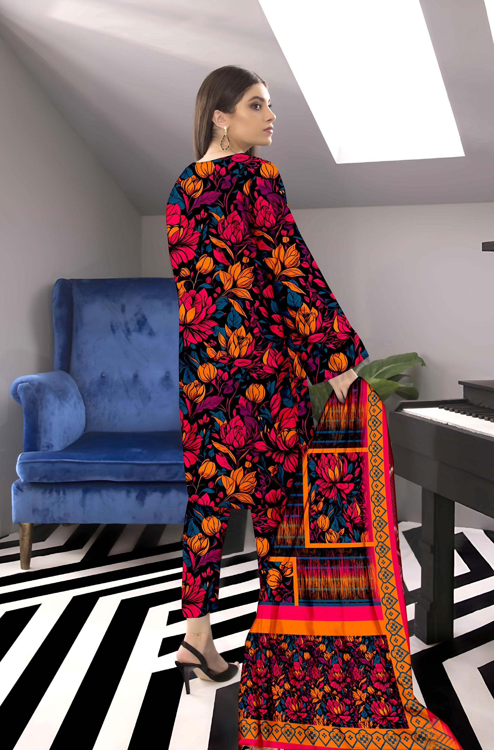 PRINTED LAWN BAROQUE COLLECTION 3pc UNSTICHED BP06