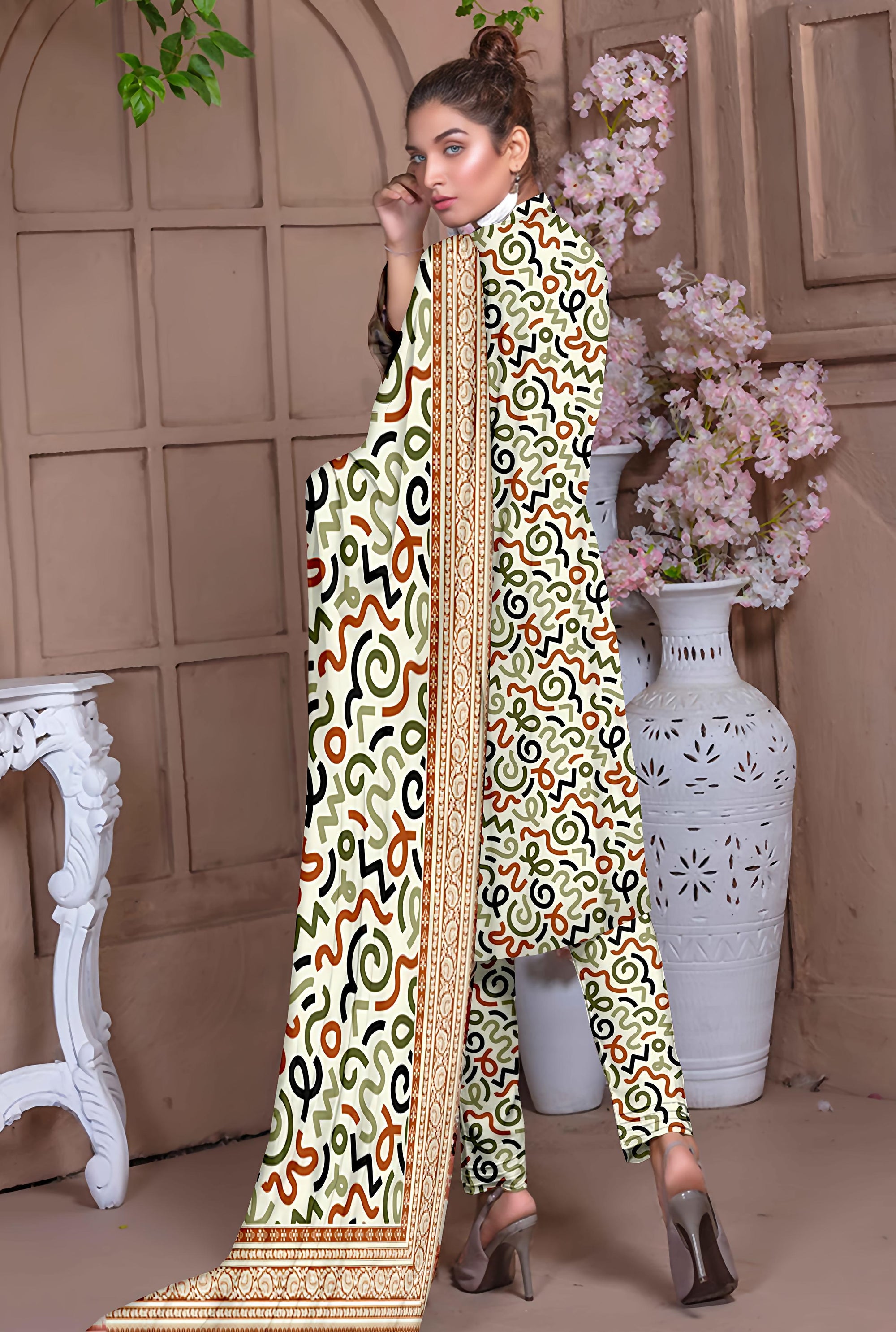 PRINTED LAWN SAPPHIRE COLLECTION 3pc UNSTICHED SP04