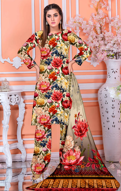 PRINTED LAWN BAROQUE COLLECTION 3pc UNSTICHED BP07